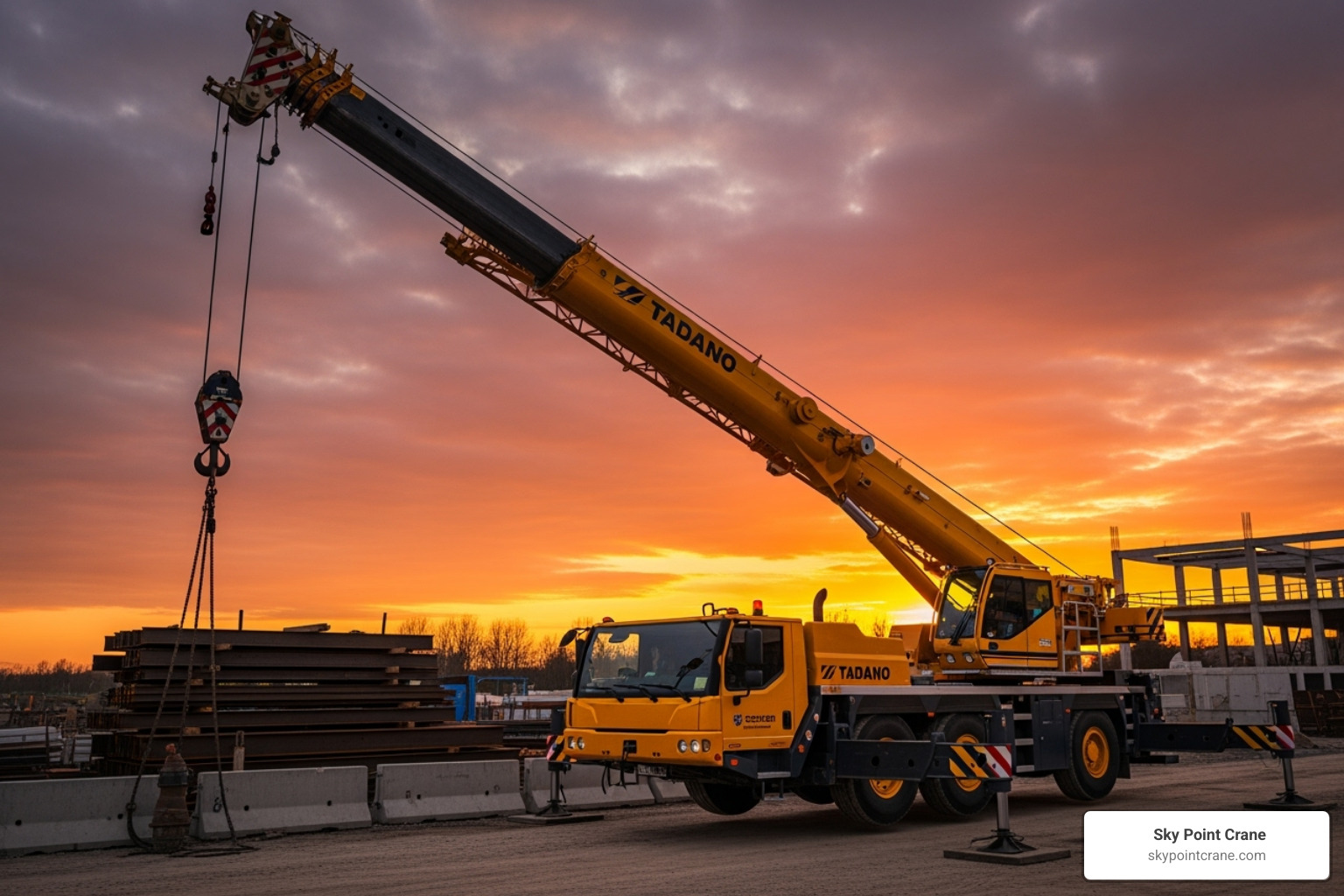 diagram labeling the primary components of a telescopic boom truck crane - telescopic boom truck crane