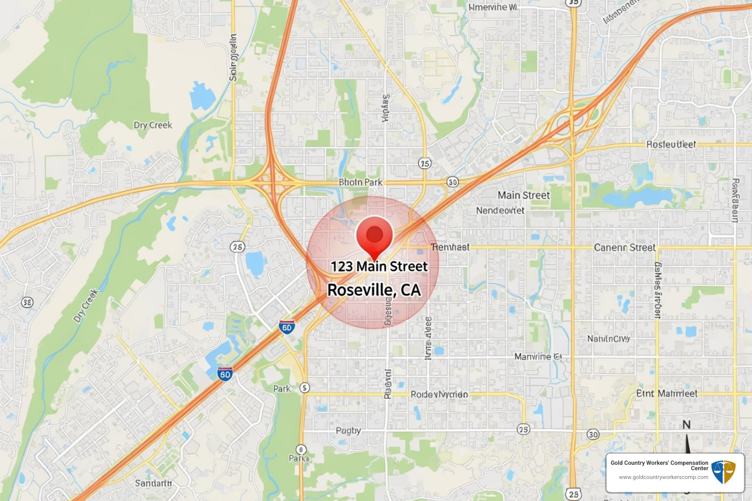map showing 910 Cirby Way, Roseville, CA - roseville social security office appointments