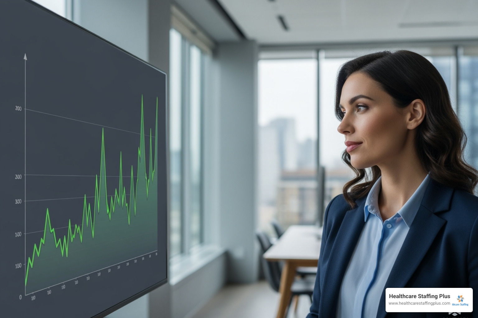 A professional looking at a promising career chart - Healthcare compliance officer
