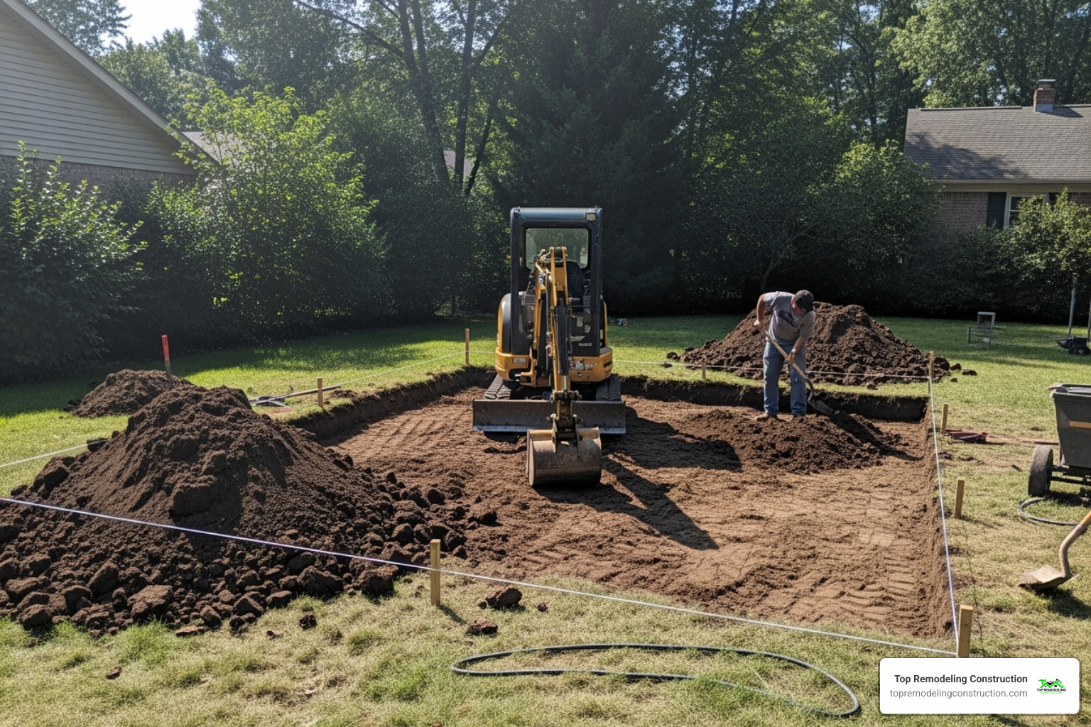 site excavation process for brick patio - Brick patio installation site excavation process for brick patio - Brick patio installation