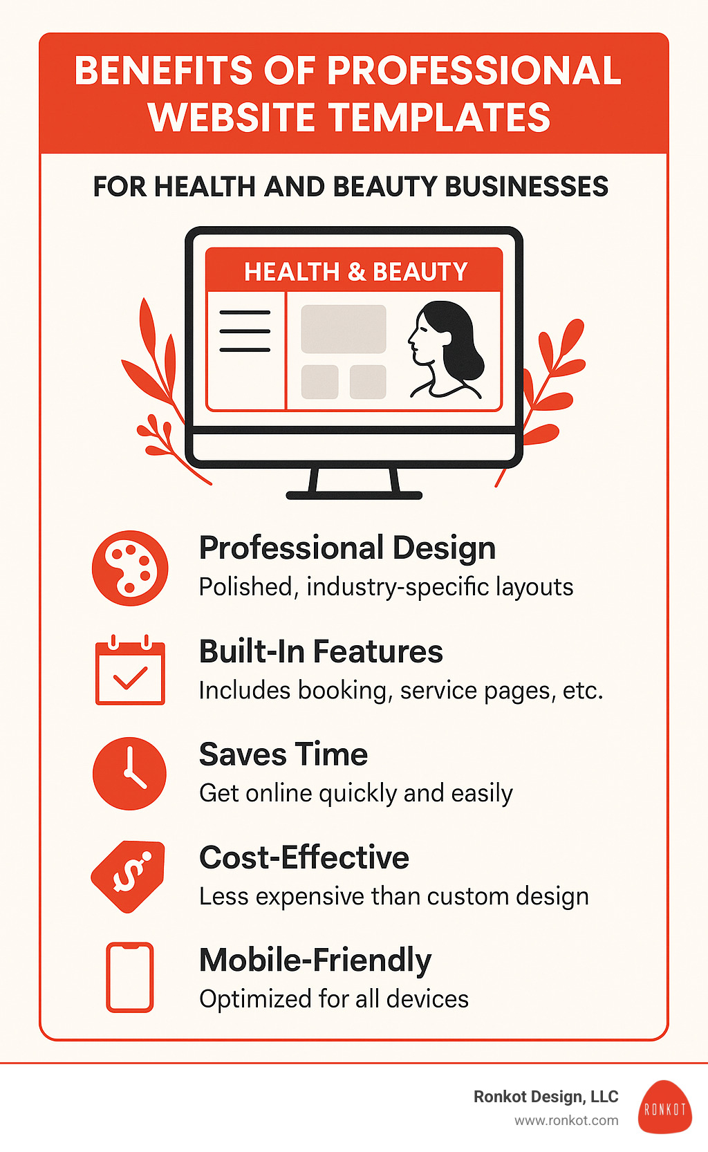 benefits of professional website templates for health and beauty businesses - health and beauty website templates infographic benefits of professional website templates for health and beauty businesses - health and beauty website templates infographic