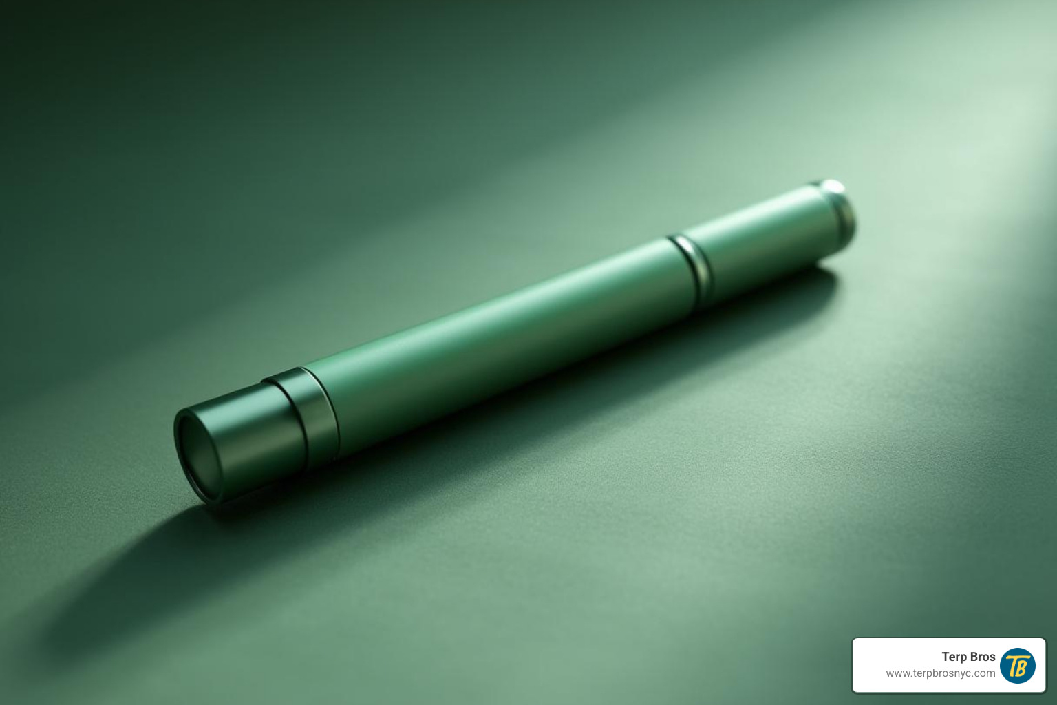 A sleek, unbranded Green Crack disposable vape pen on a clean, modern background. - green crack disposable pen review