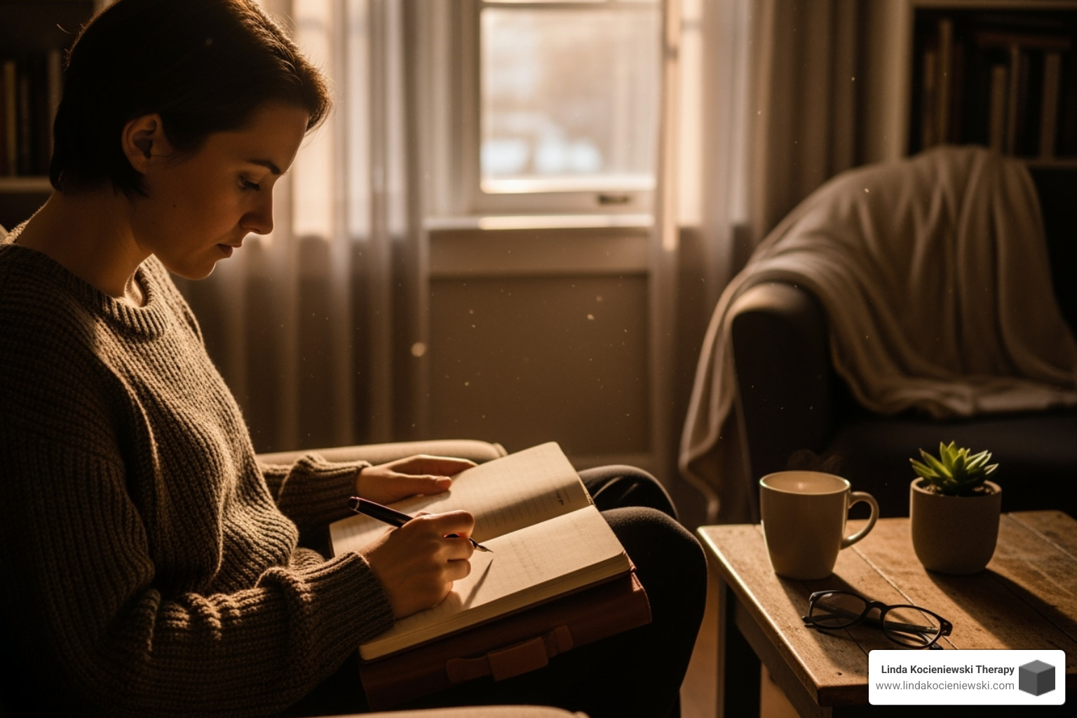 person journaling - how to physically release trauma from the body