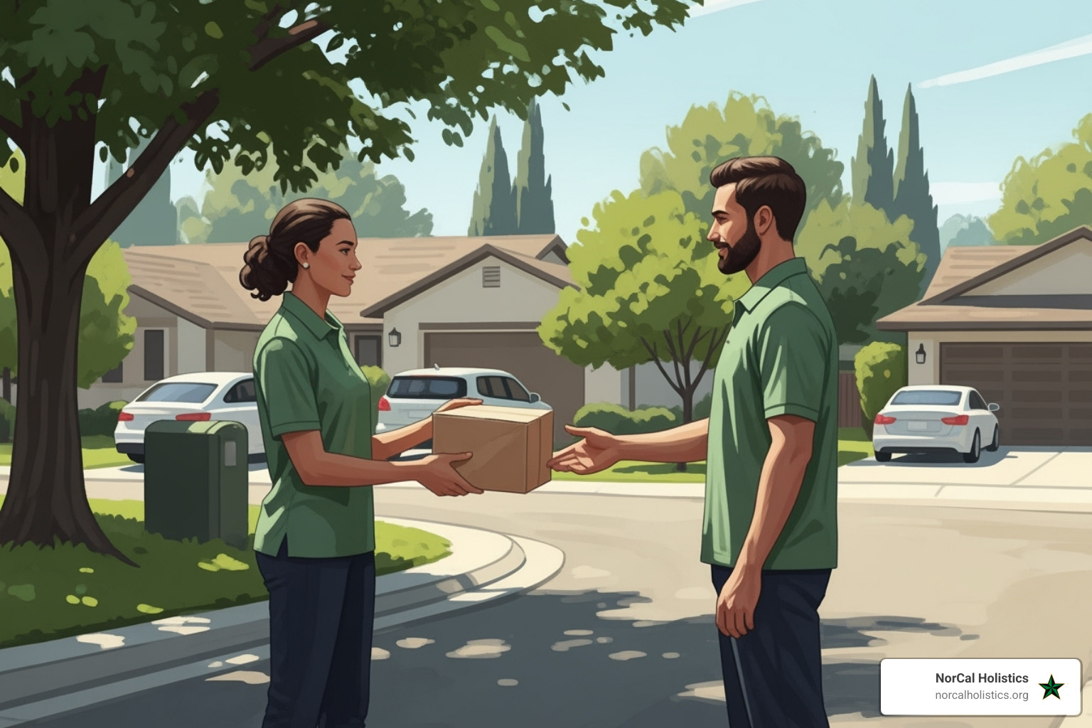 discreet, professional weed delivery scene in Sacramento, CA - quality cannabis products