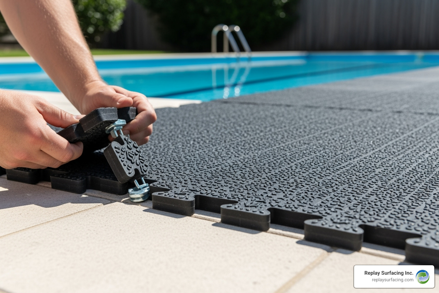 easy-to-install interlocking rubber tile system - rubber pool deck Charlotte easy-to-install interlocking rubber tile system - rubber pool deck Charlotte