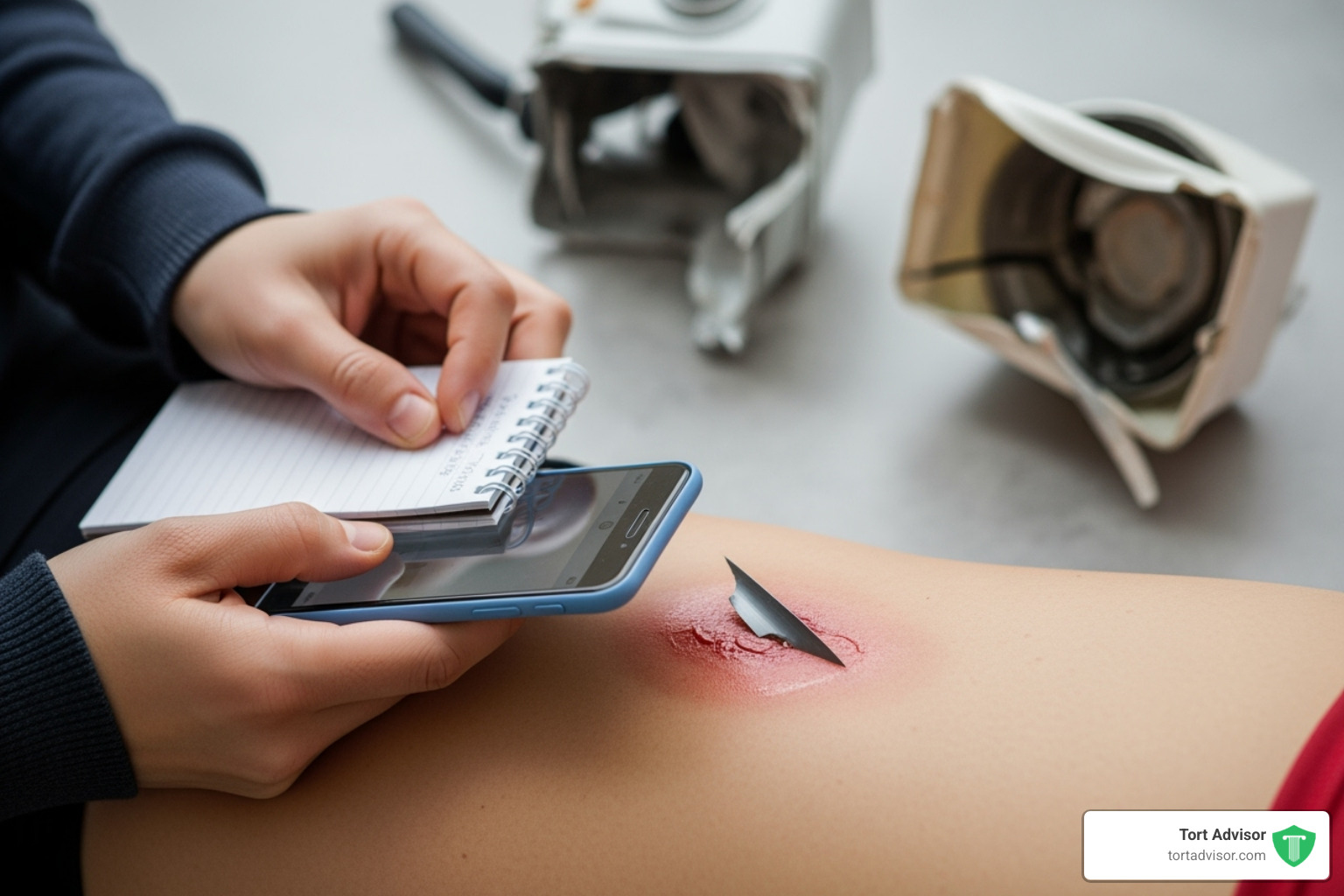 a person documenting an injury and the defective product - product liability personal injury