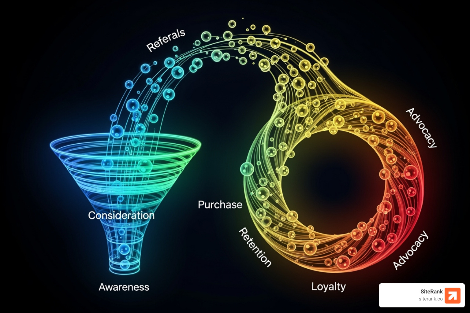 a sales funnel changing into a customer advocacy loop - inbound marketing saas a sales funnel changing into a customer advocacy loop - inbound marketing saas