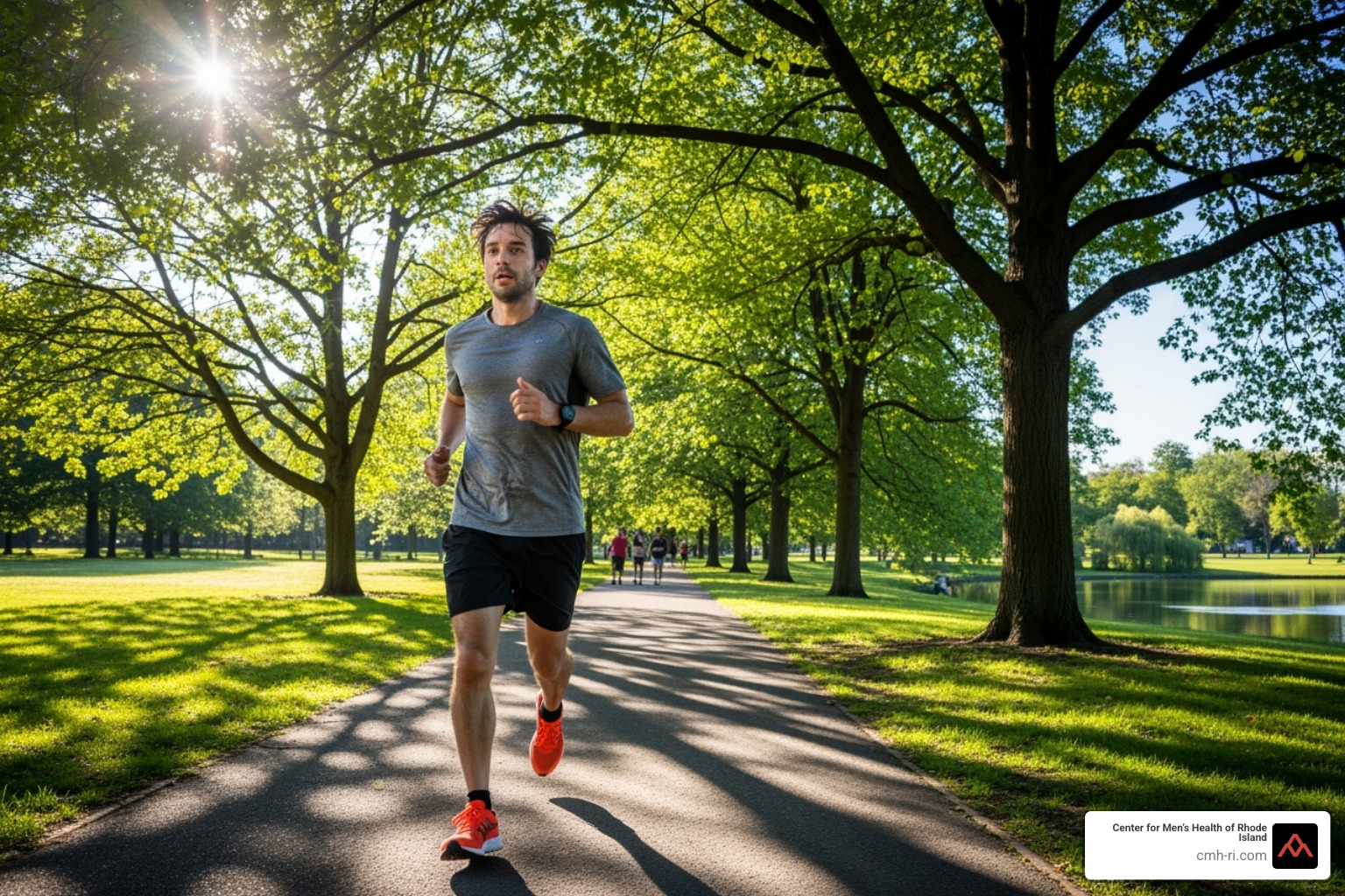 man jogging in a park - alternative treatment for erectile dysfunction