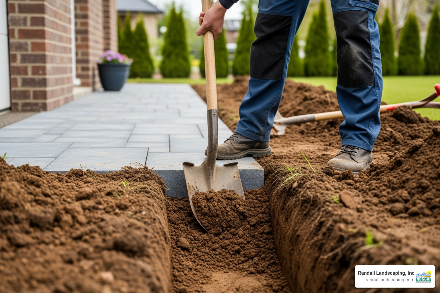 excavation process - how to install a bluestone walkway