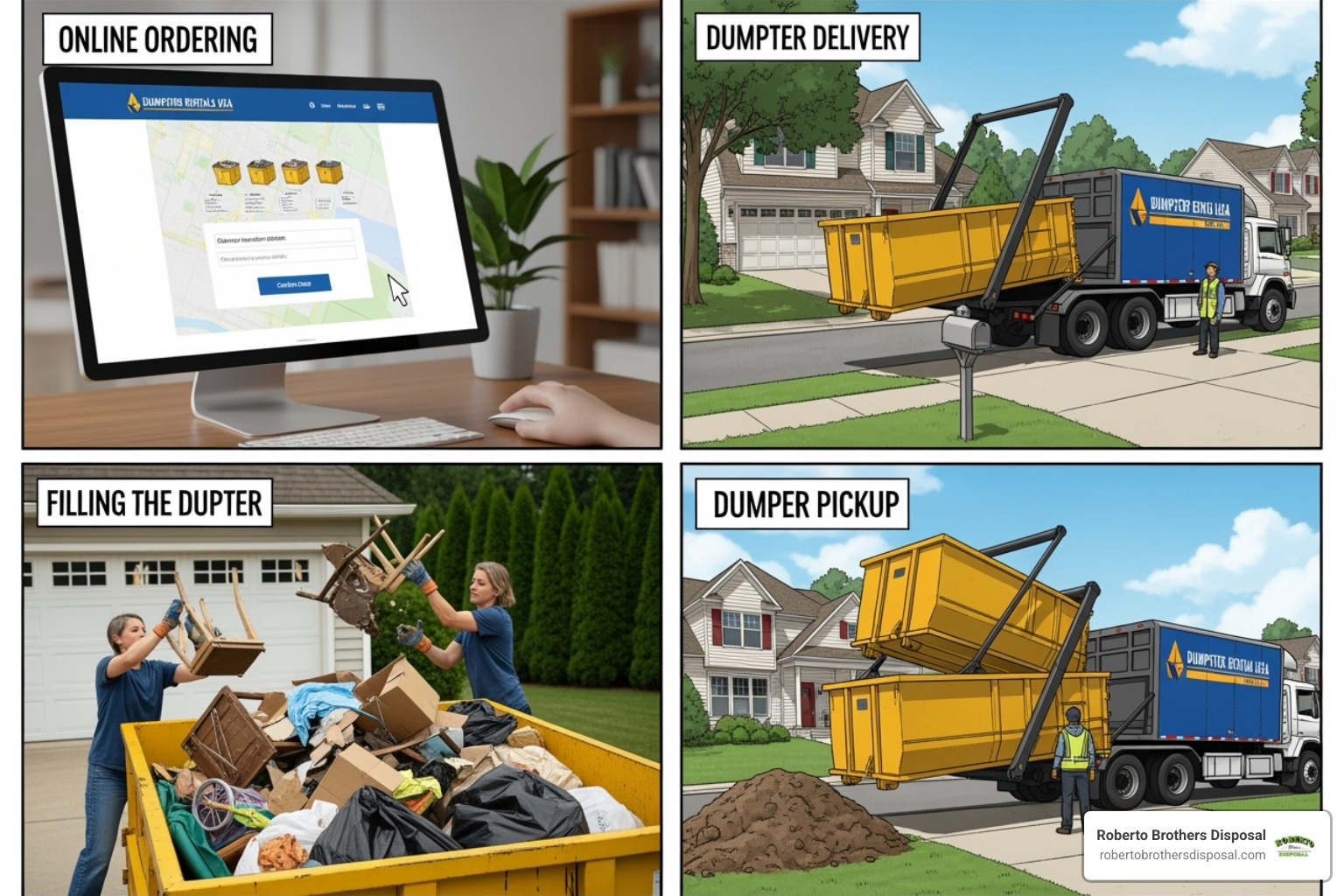 simple 4-step rental process - small dumpster rental