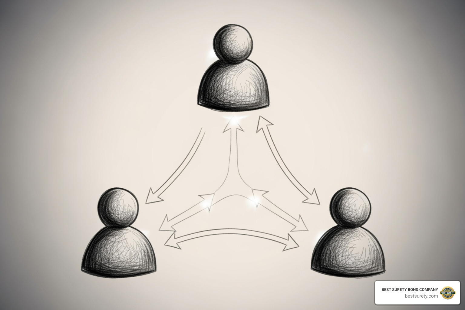 illustration of the relationship and flow of protection between the three parties - Collection agency bond