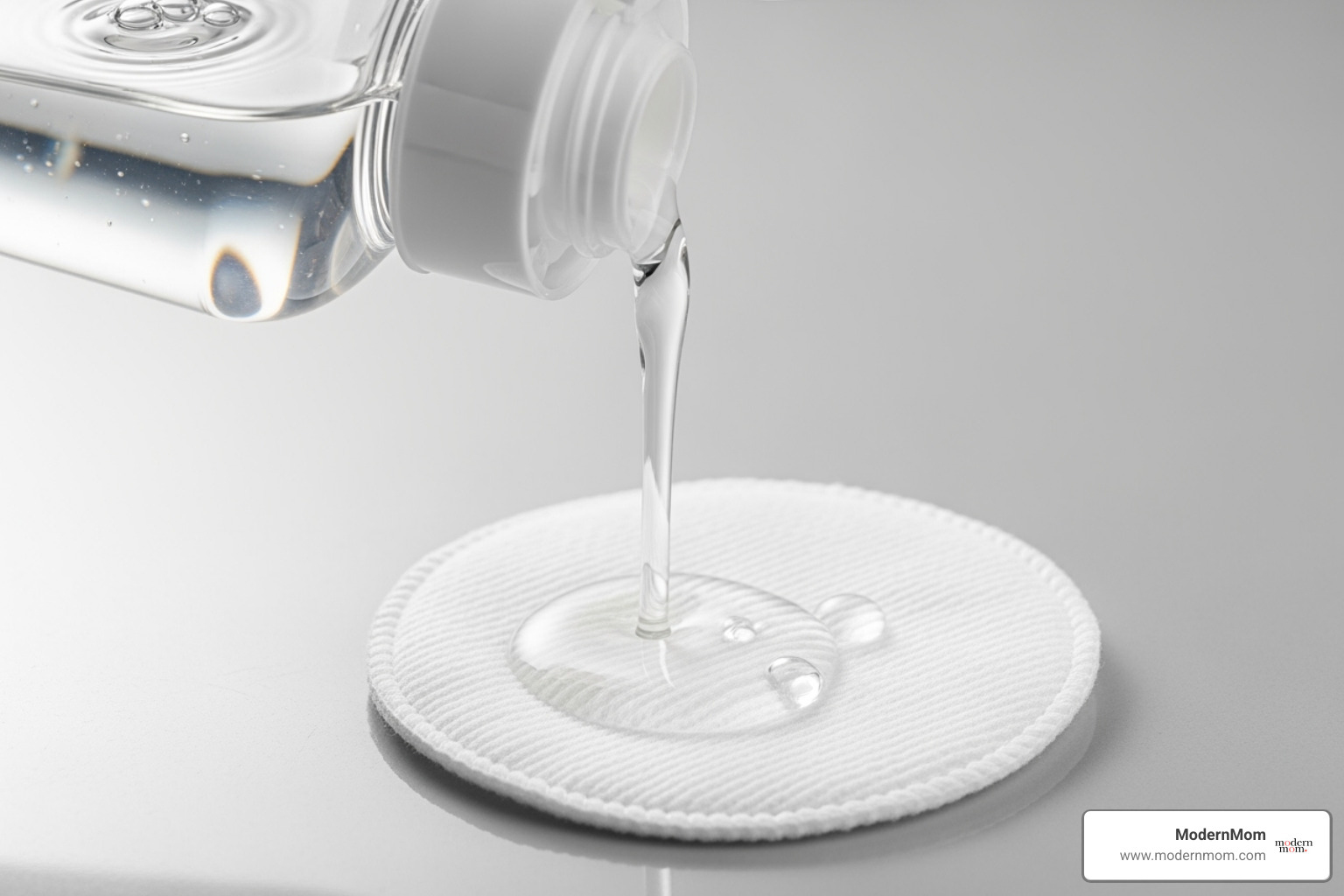 micellar water being poured onto a reusable cotton pad - vegan friendly makeup remover