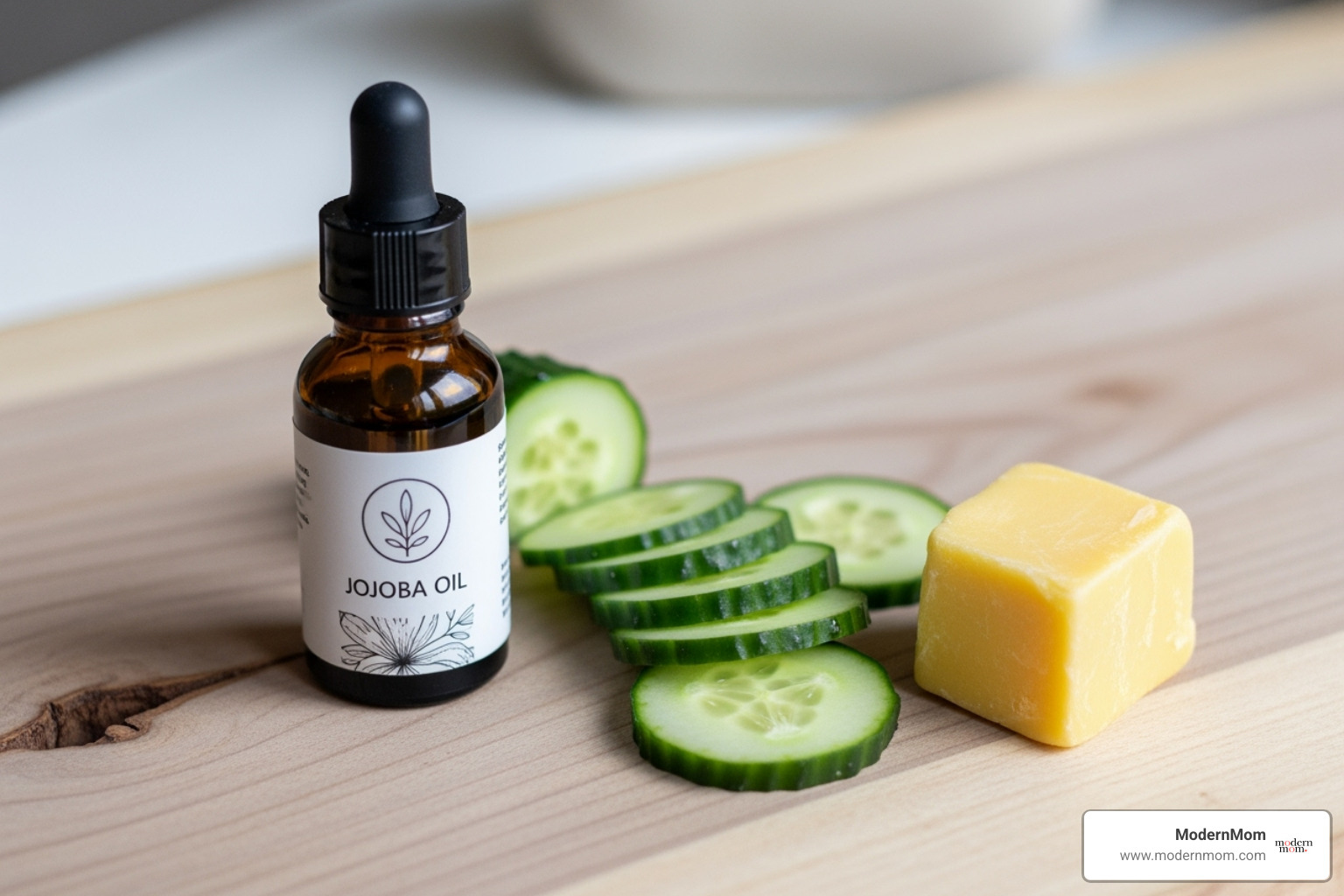 natural ingredients like jojoba oil, cucumber slices, and shea butter - eco friendly makeup remover