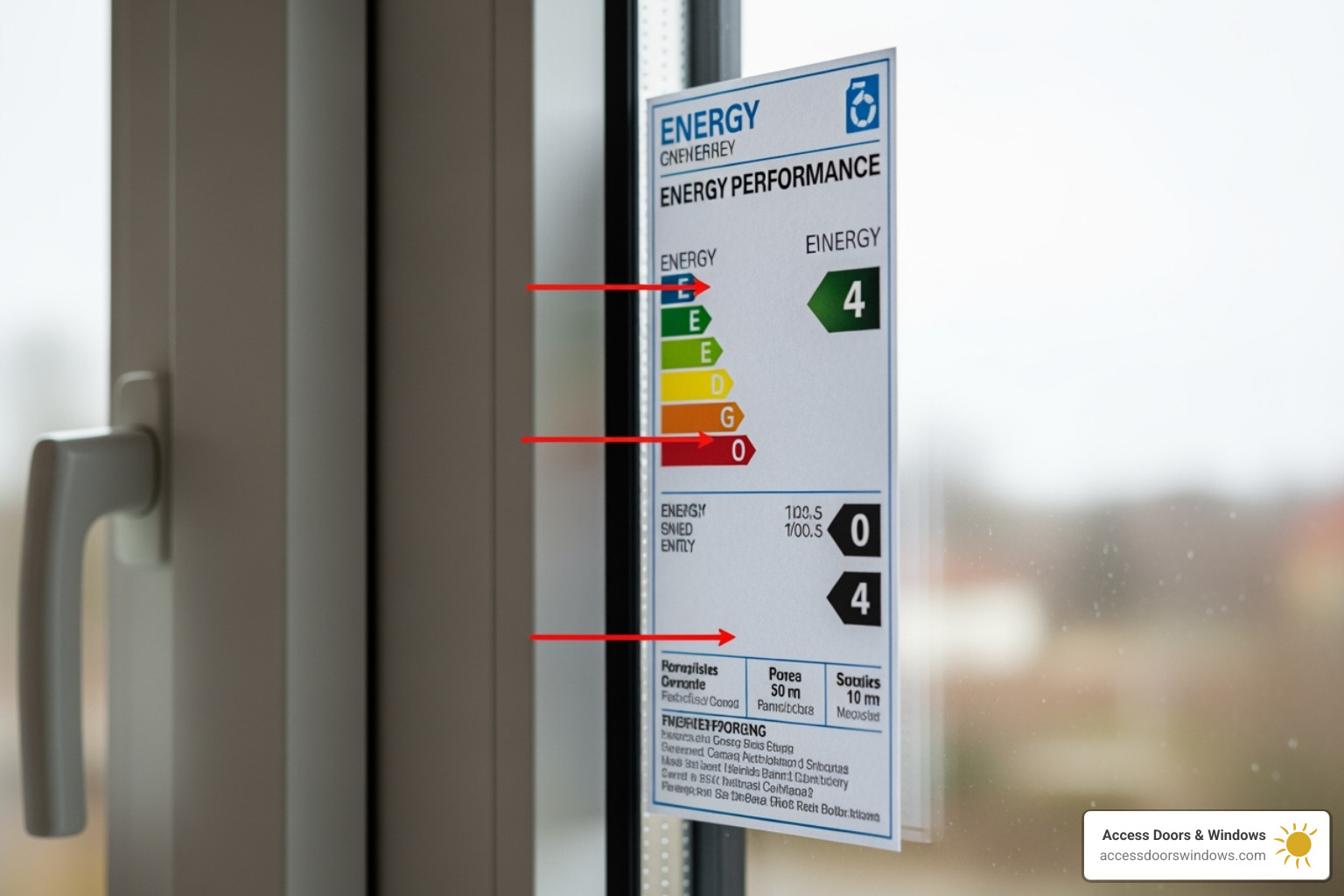 NFRC label with key ratings highlighted - Florida energy-efficient windows