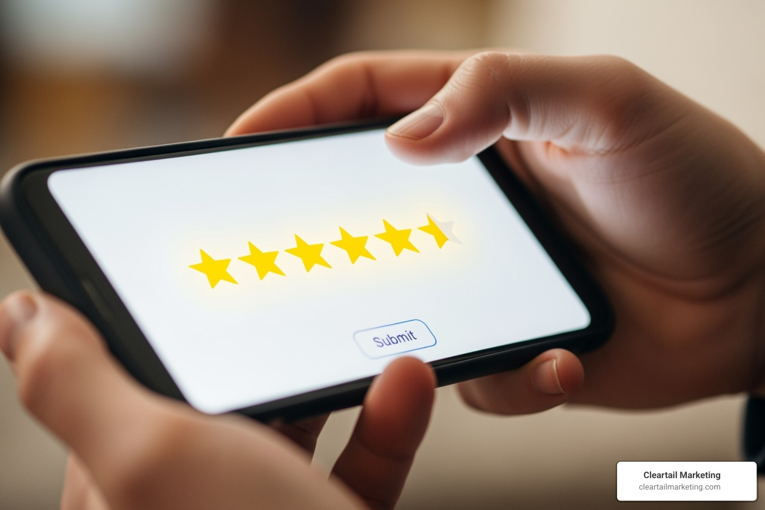 CUSTOMER LEAVING A 5-STAR REVIEW ON THEIR PHONE - REPUTATION MANAGEMENT TIPS