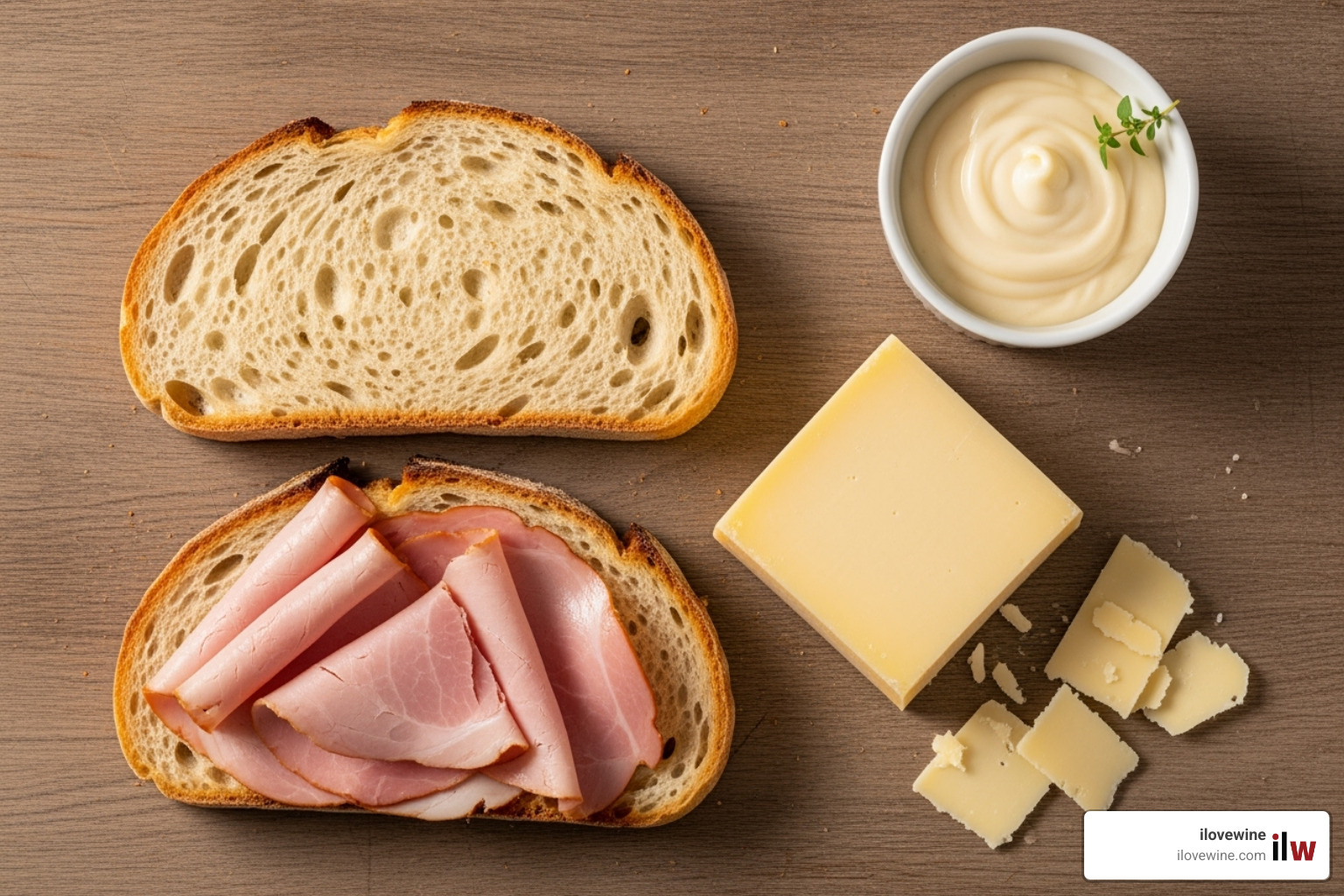 ingredients for a Croque Monsieur - croque monsieur wine pairing ingredients for a Croque Monsieur - croque monsieur wine pairing