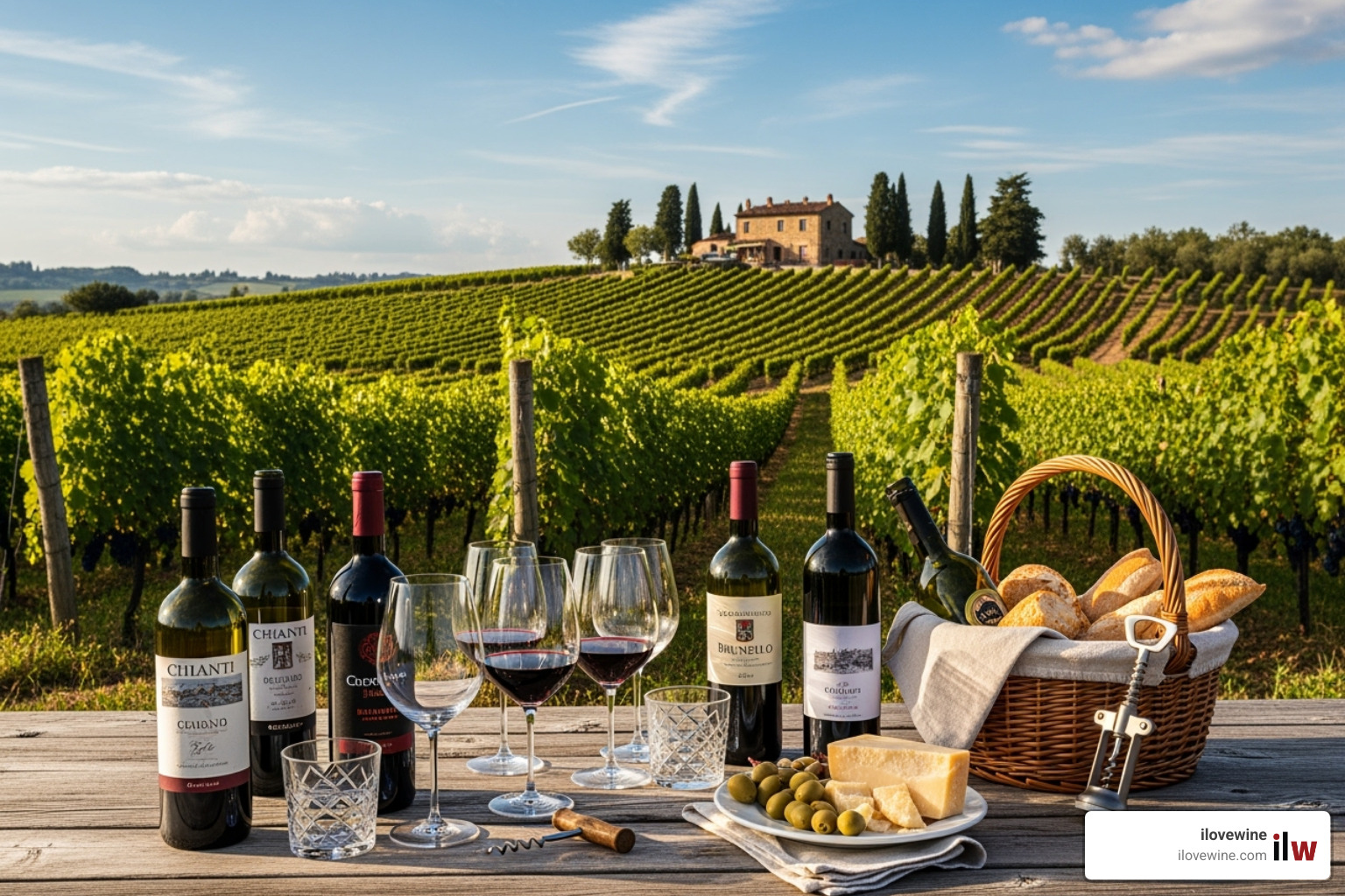 vineyard in Tuscany with table for wine tasting - Top 5 Countries to visit in the summer vineyard in Tuscany with table for wine tasting - Top 5 Countries to visit in the summer