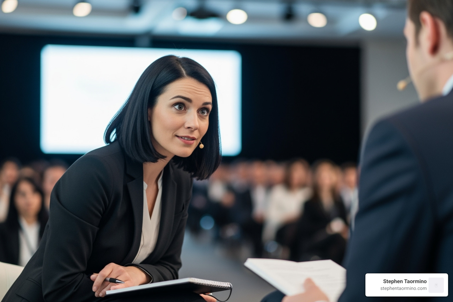 moderator actively listening - conference moderator