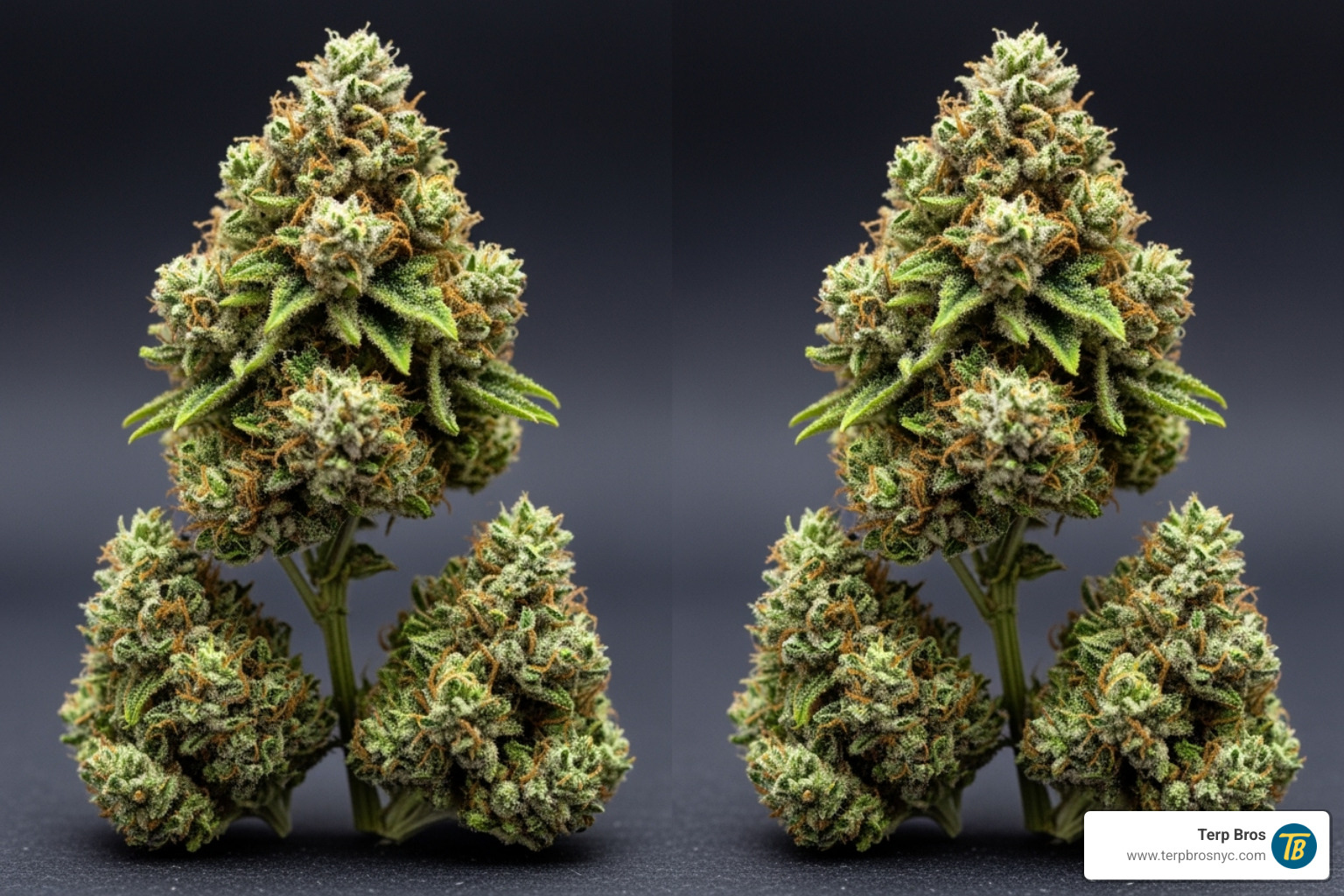 side-by-side comparison of cured and uncured cannabis buds - cannibis cured