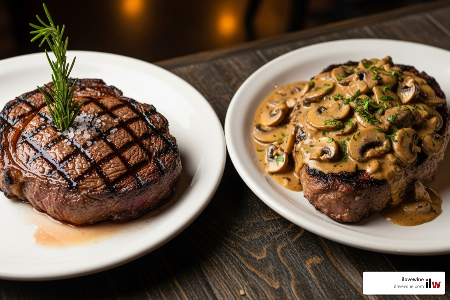 grilled steak vs creamy sauce steak - Wine pairing recipes