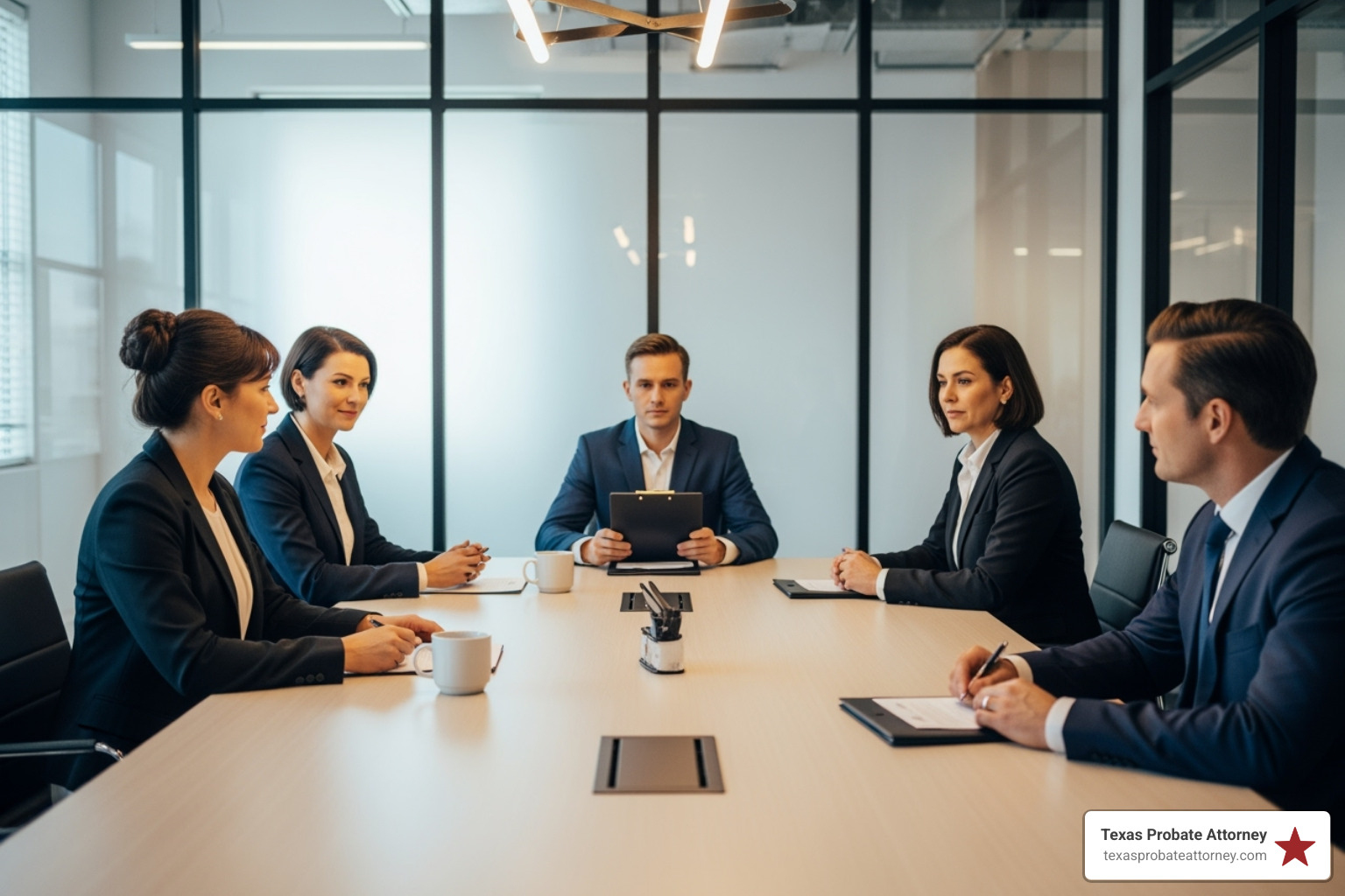 people at a negotiation table in a Texas office - How to resolve disputes