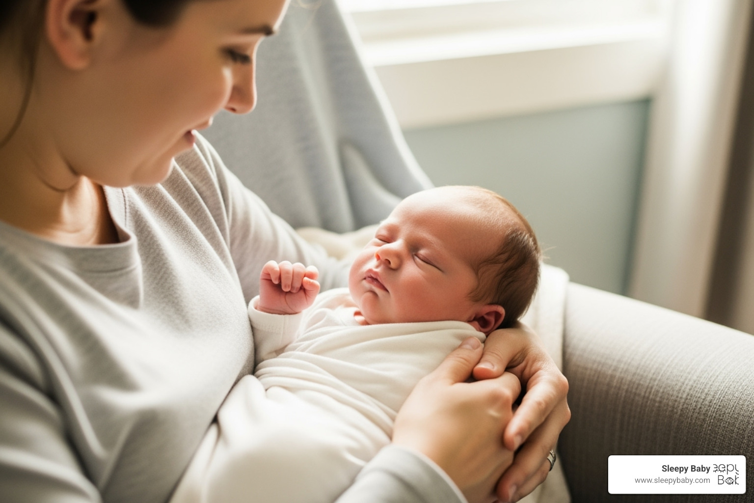 A parent gently swaddling a newborn baby, who is peacefully asleep - baby sleep patterns development A parent gently swaddling a newborn baby, who is peacefully asleep - baby sleep patterns development