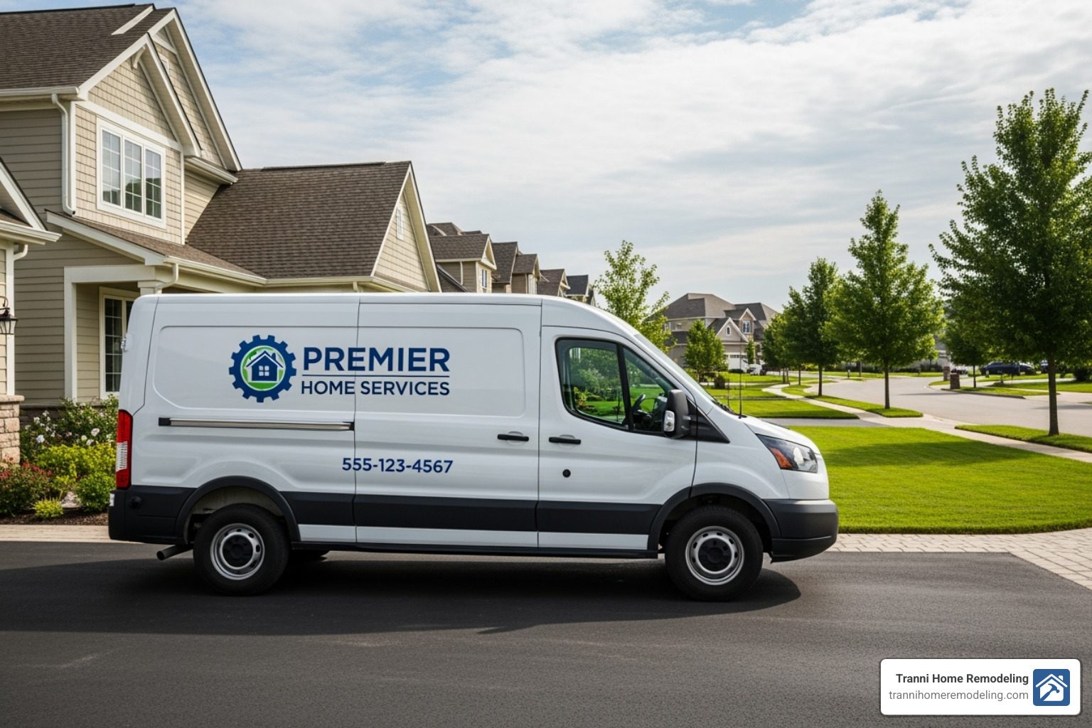 Tranni Home Remodeling branded van - Mitsubishi Ductless System Contractor