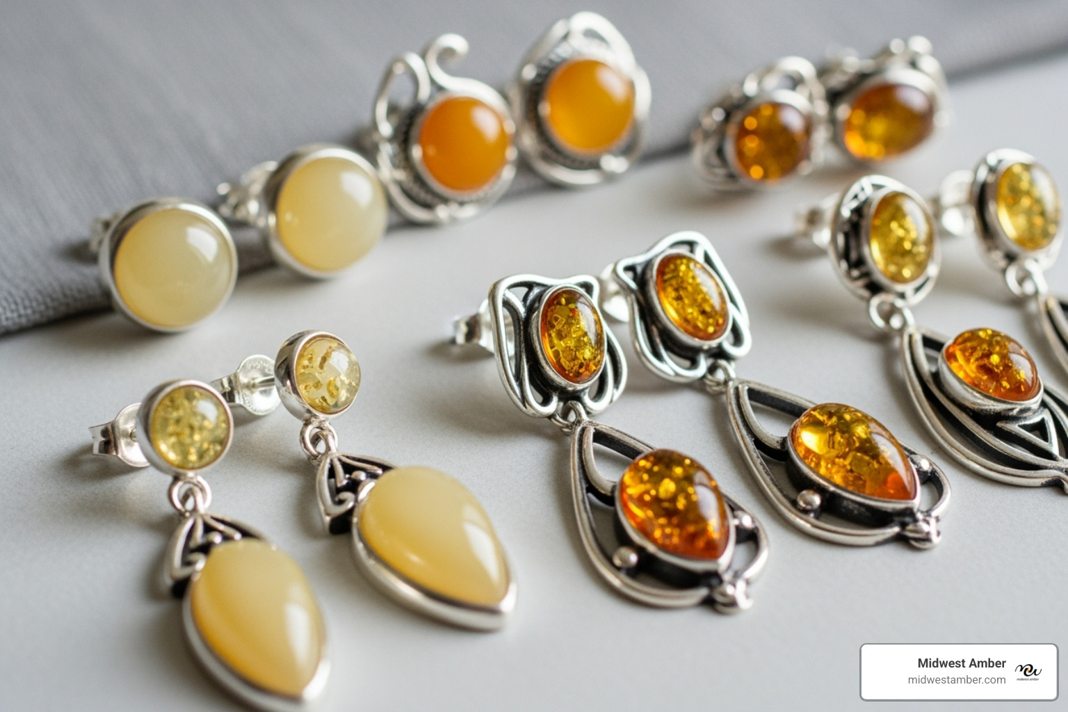 egg yolk amber earring styles - egg yolk amber earrings