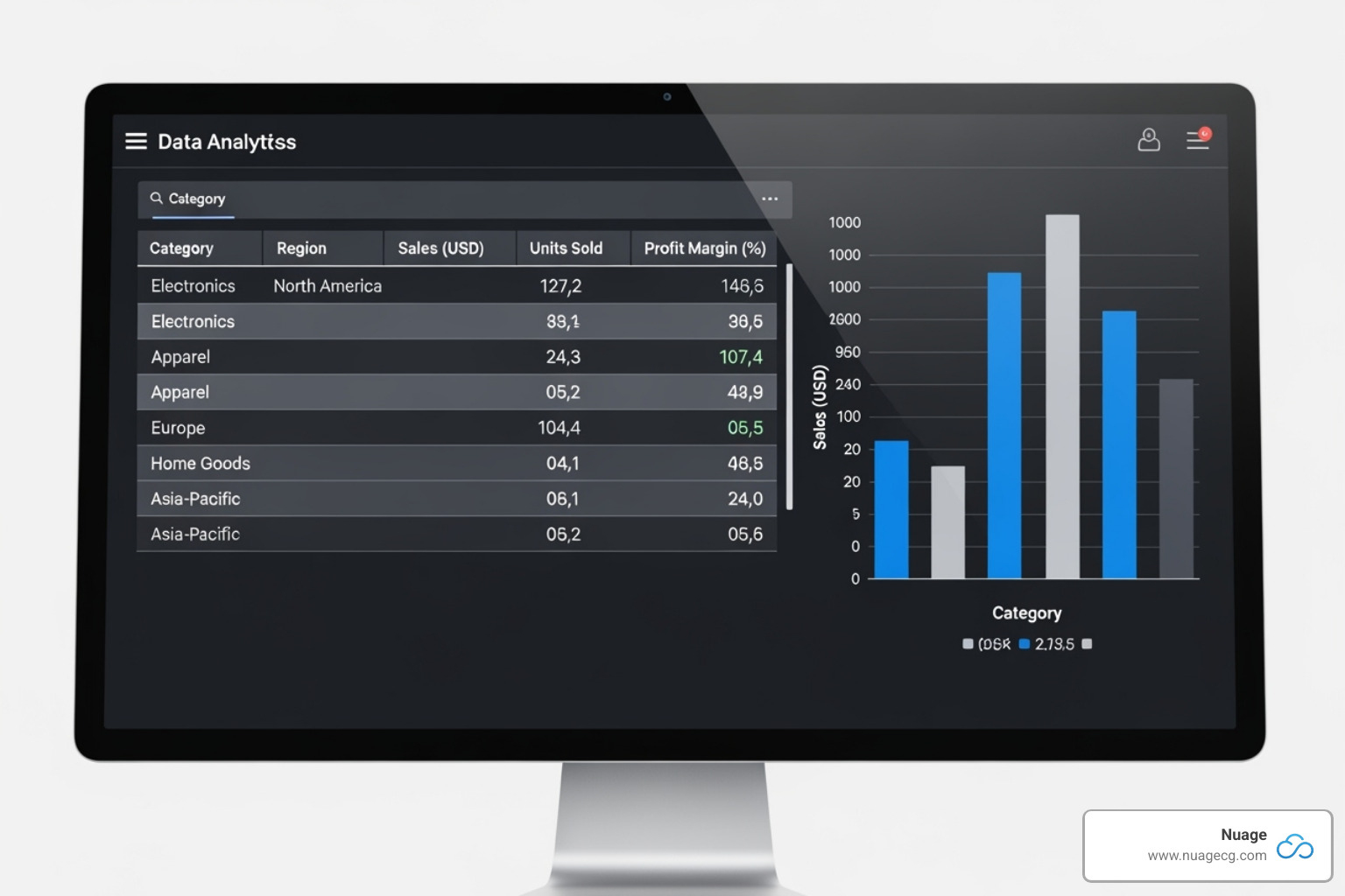 NetSuite SuiteAnalytics Workbook interface showing a pivot table and chart - netsuite reporting tools