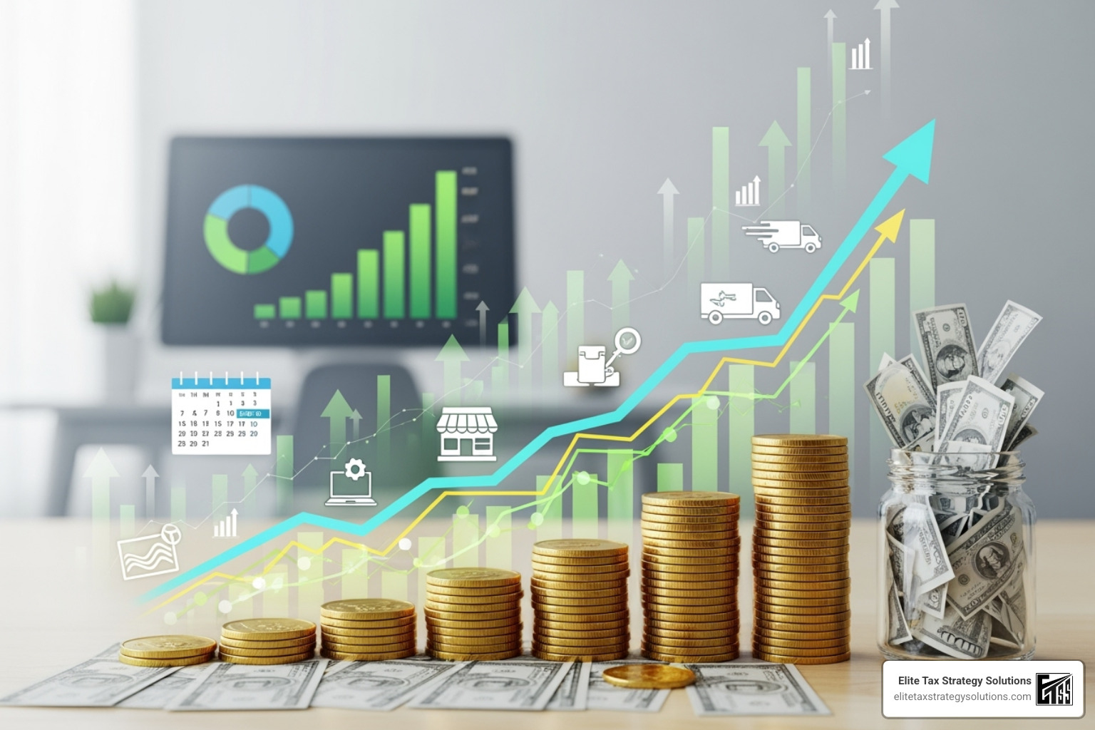 A chart showing the significant increase in tax savings over time for small businesses that engage in proactive tax planning with a consultant, highlighting how early strategic decisions lead to compounding financial benefits and reduced liabilities in the long run. - small business tax consultant A chart showing the significant increase in tax savings over time for small businesses that engage in proactive tax planning with a consultant, highlighting how early strategic decisions lead to compounding financial benefits and reduced liabilities in the long run. - small business tax consultant