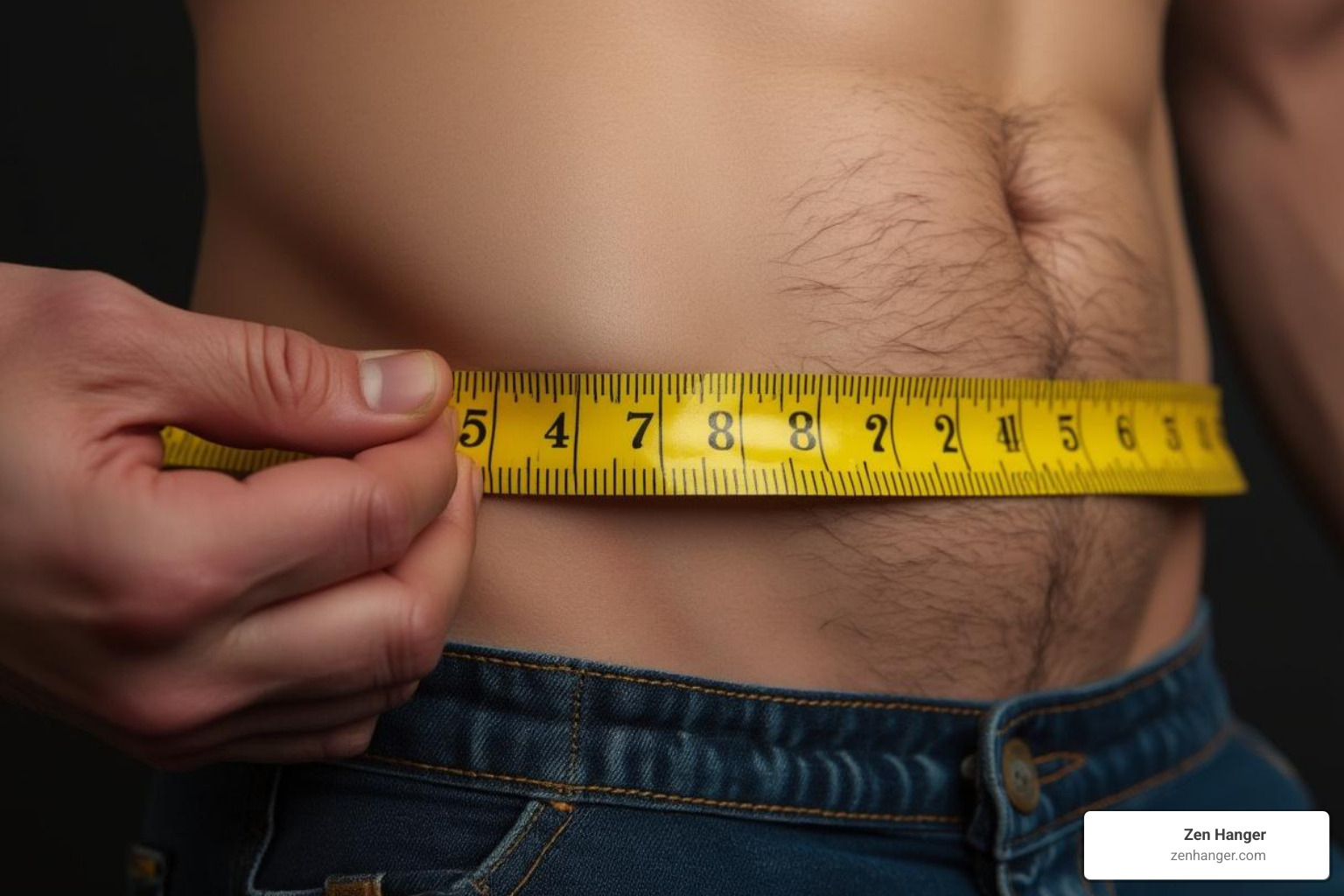 Man measuring penis girth with a tape measure - Jelqing for girth results