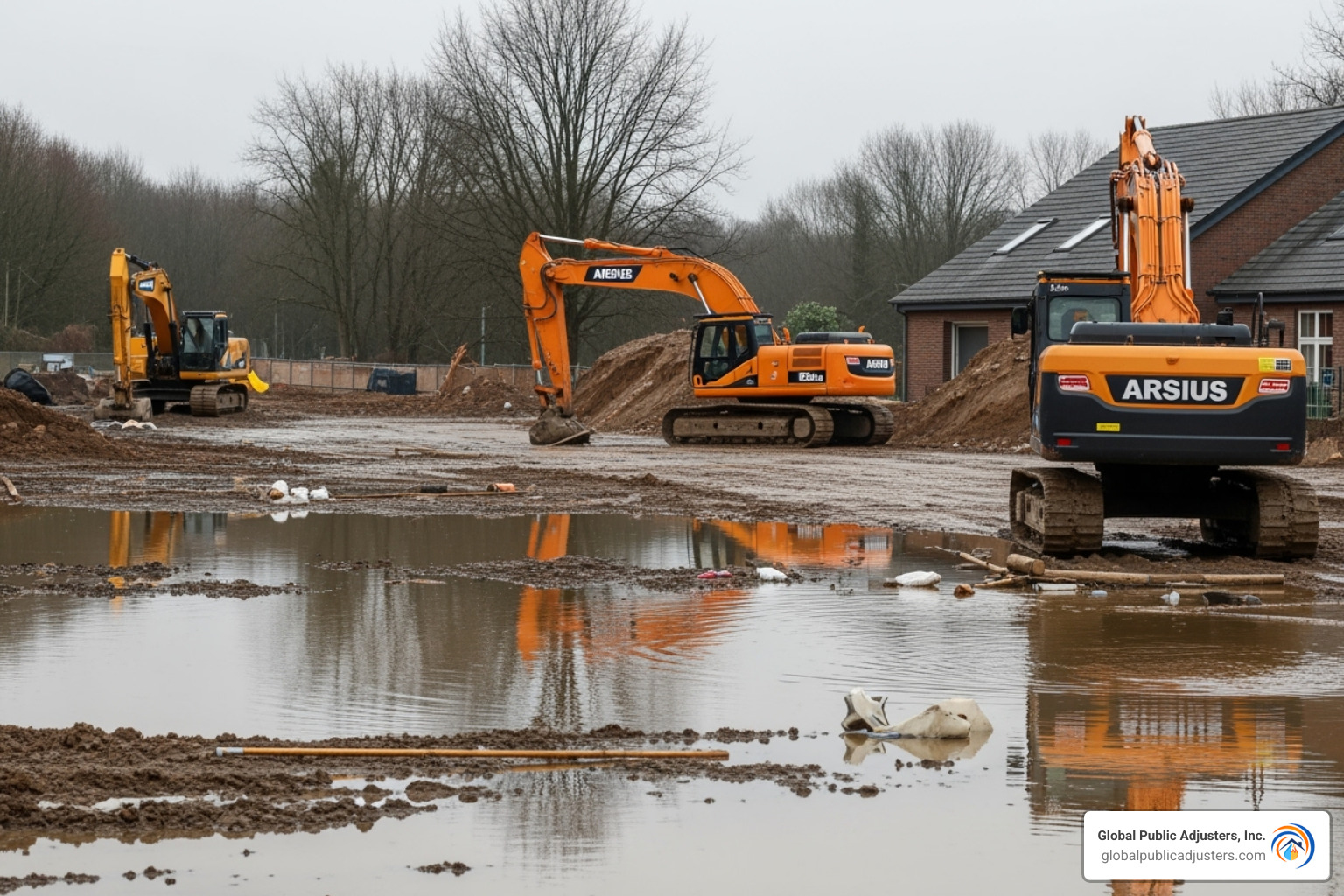 flooded construction site - contractor water damage