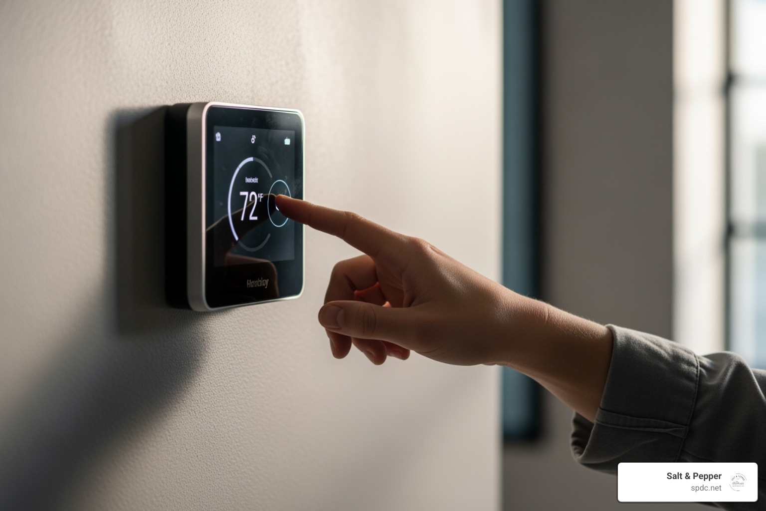 person adjusting smart thermostat - eco friendly home renovation ideas person adjusting smart thermostat - eco friendly home renovation ideas