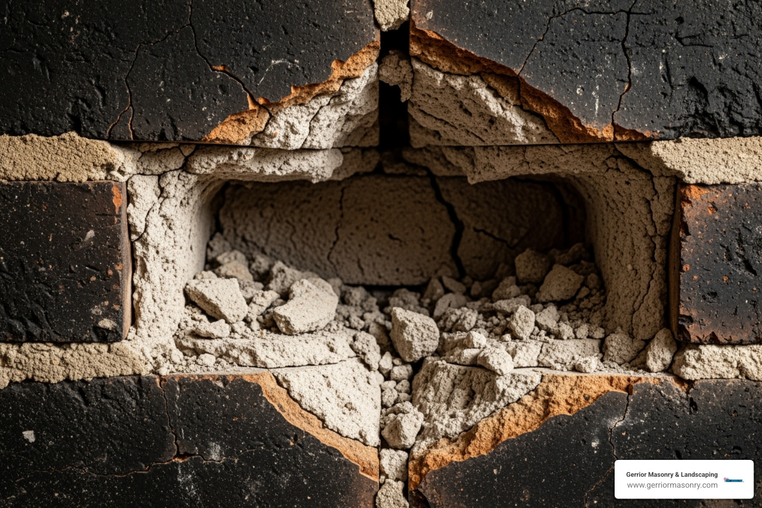 cracked and crumbling mortar joints in a fireplace - how to repair fireplace mortar