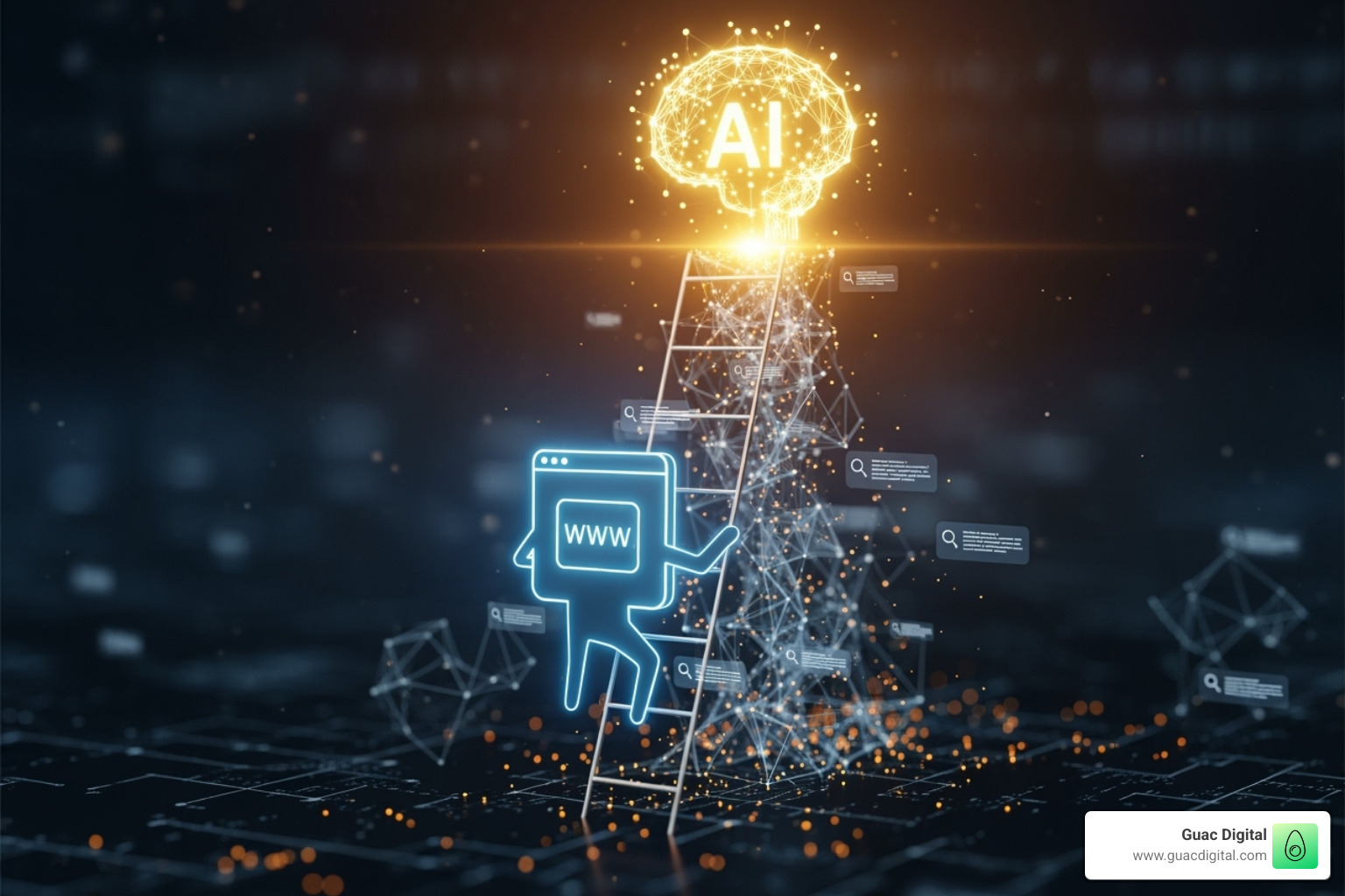 Website climbing a results ladder towards an AI icon - ChatGPT Ranking