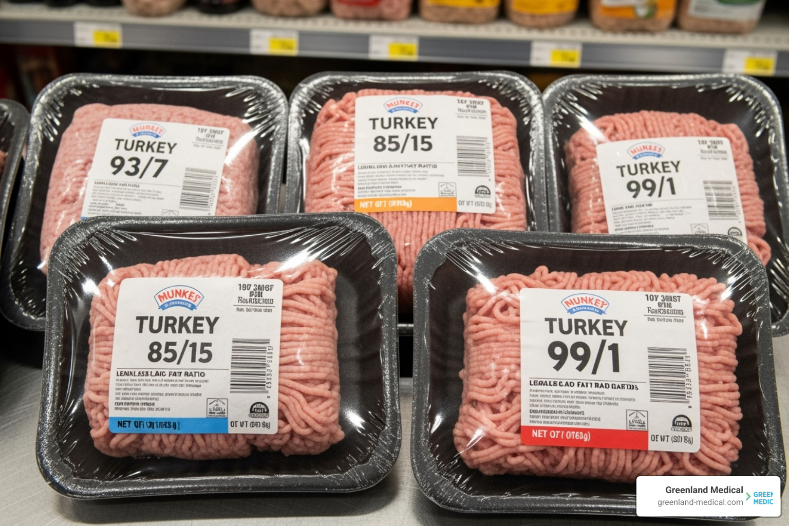 different ground turkey packages showing lean-to-fat ratios - ground turkey nutrition different ground turkey packages showing lean-to-fat ratios - ground turkey nutrition