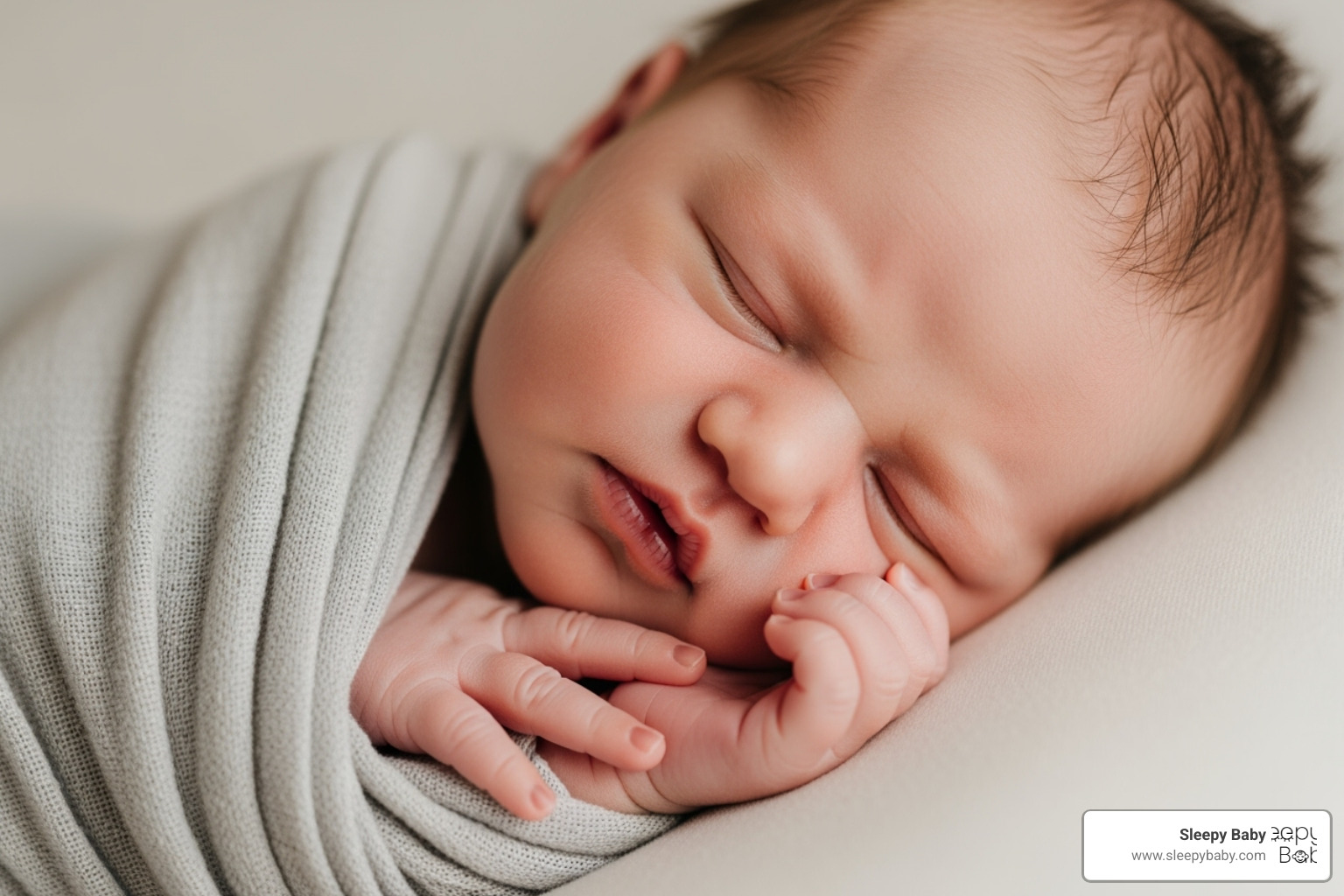 Image of a newborn sleeping with slight movements - baby cries while sleeping