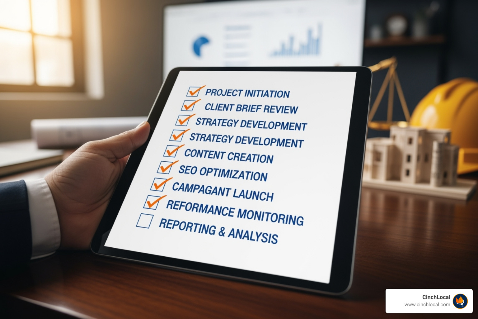 checklist with items like 