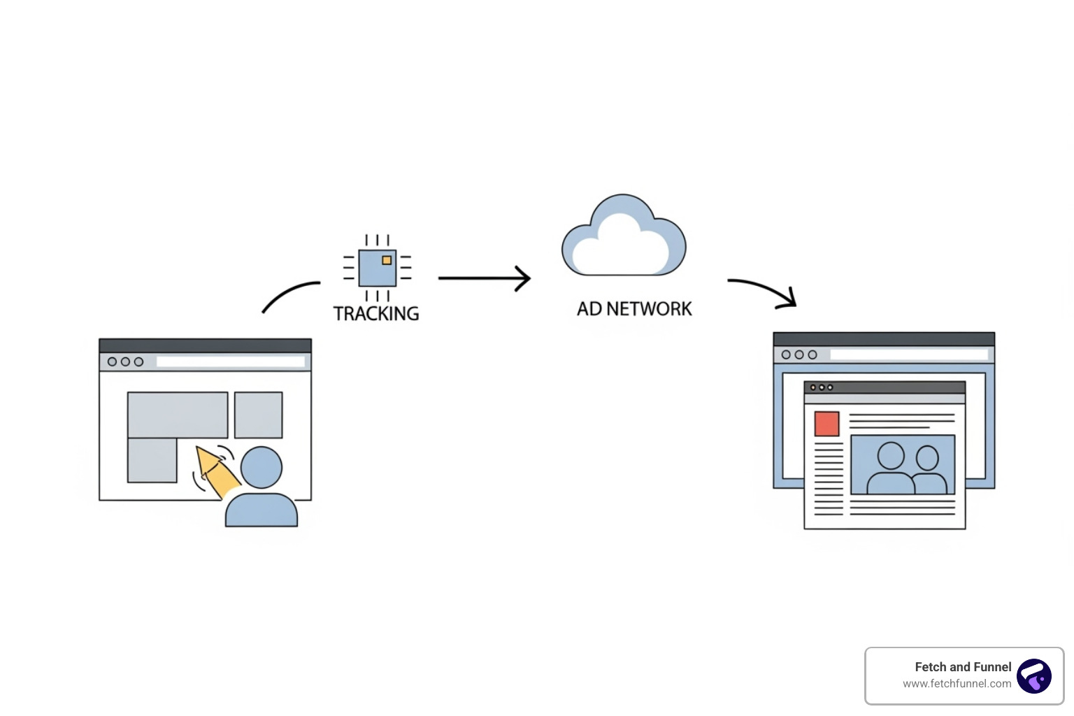 tracking pixel diagram - retargeting and remarketing