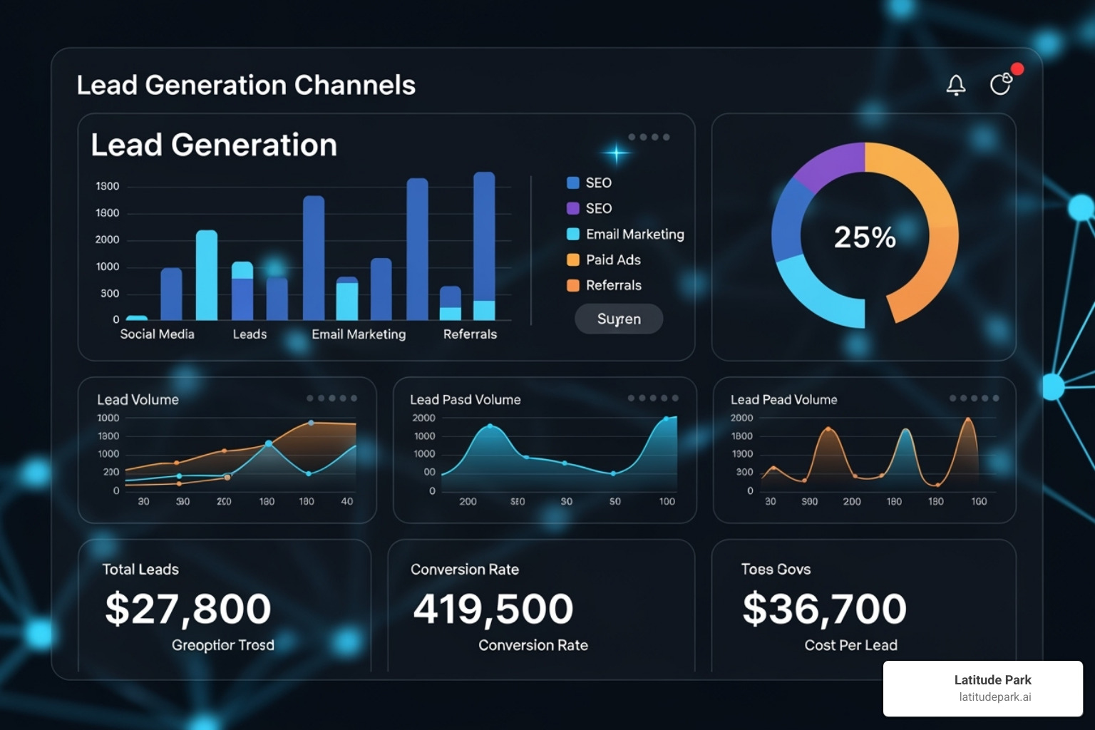 dashboard showing lead sources and CPL - best lead generation for franchises