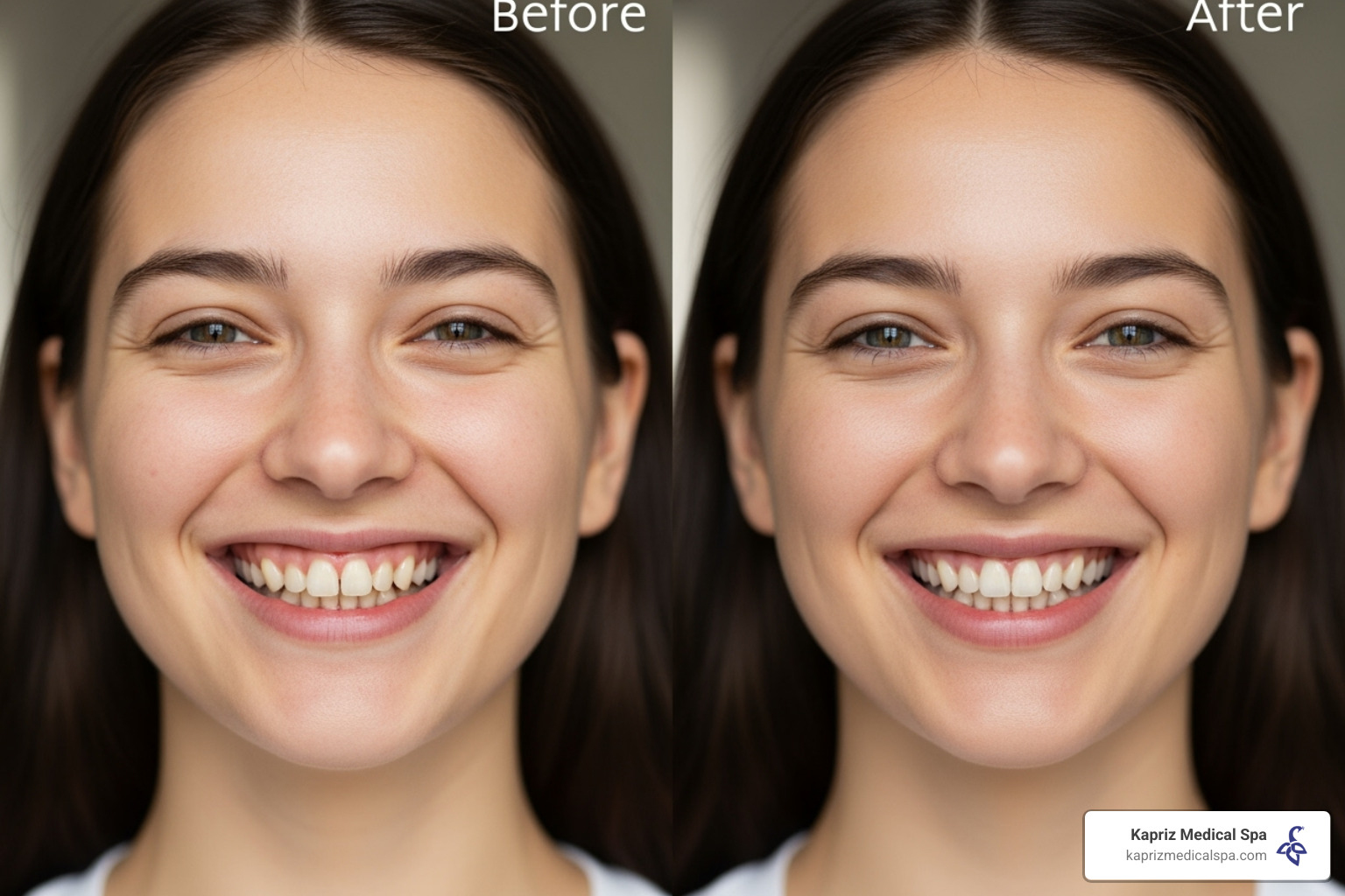 Patient's before and after photos for gummy smile correction - how many units for gummy smile Patient's before and after photos for gummy smile correction - how many units for gummy smile