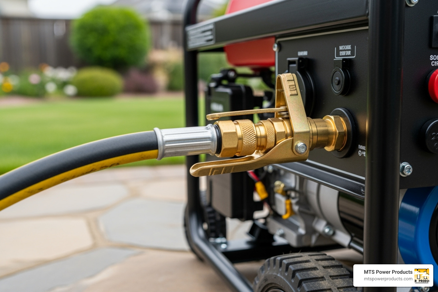 proper quick-connect hose setup - portable natural gas generator