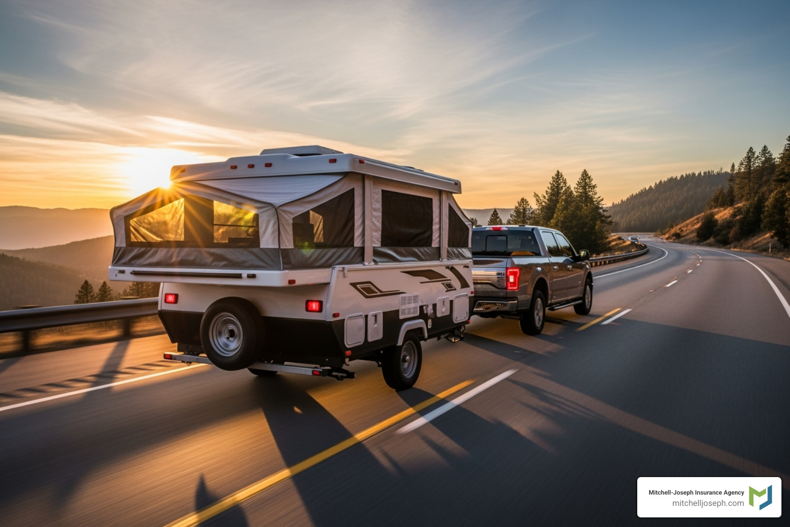 a pop-up camper being towed on a highway - pop up insurance coverage a pop-up camper being towed on a highway - pop up insurance coverage