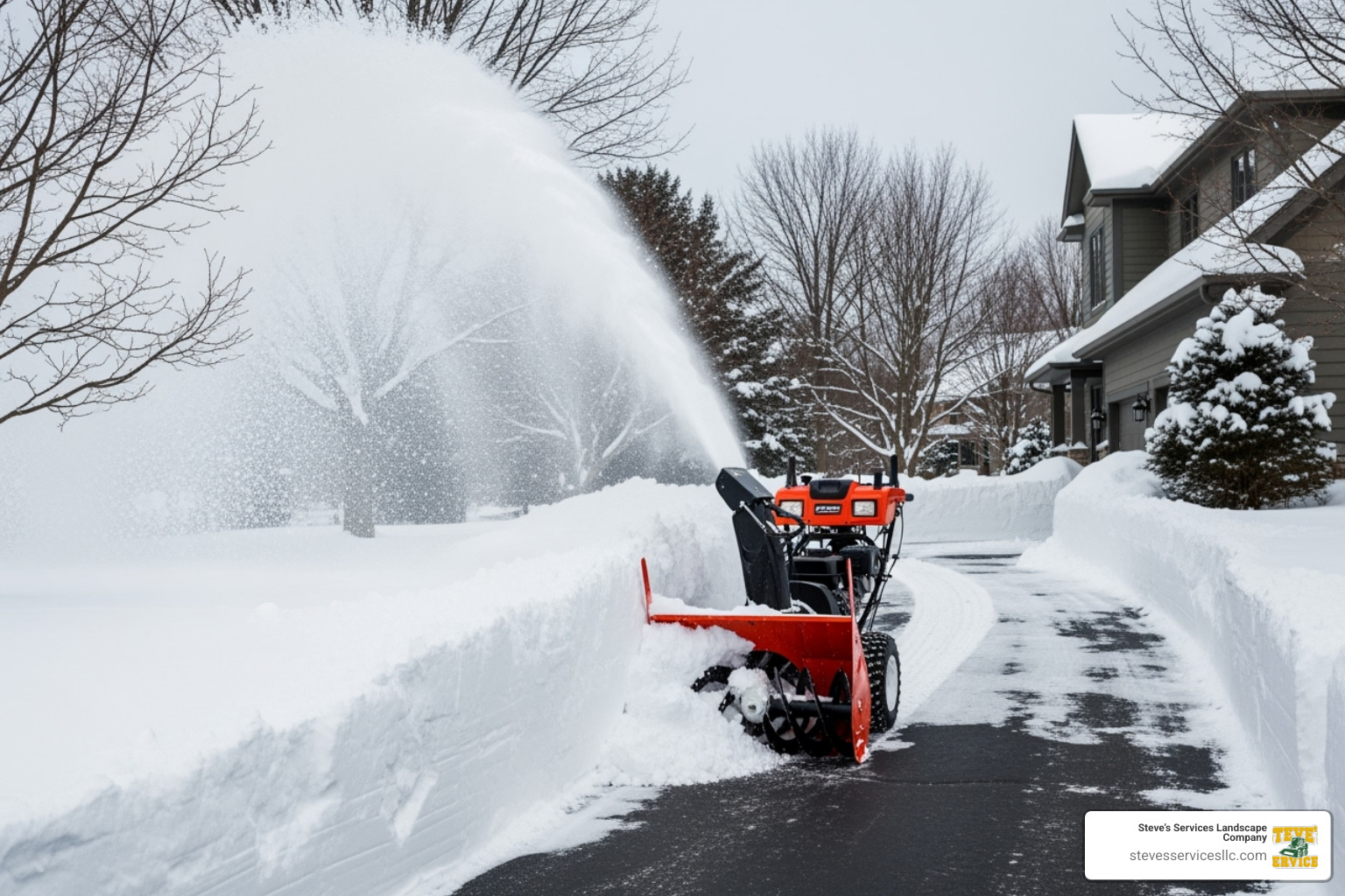 three-stage snow blower tackling a large snowdrift - snow removal blower three-stage snow blower tackling a large snowdrift - snow removal blower