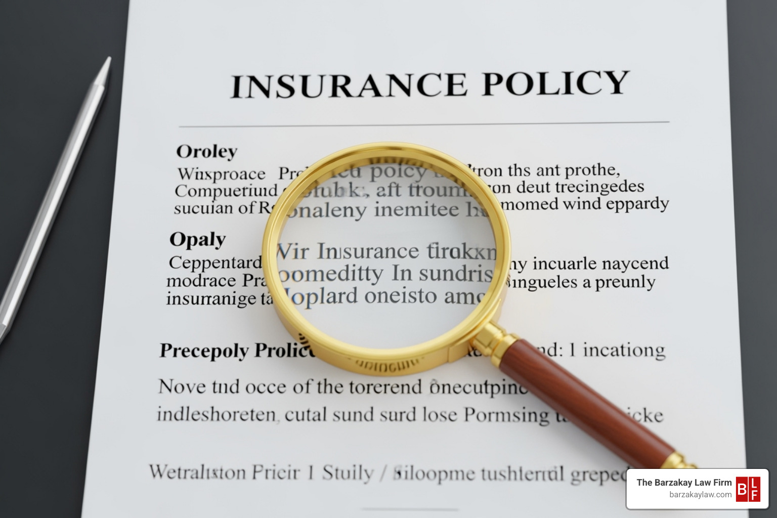 insurance policy document with a magnifying glass over it - lyft car accident