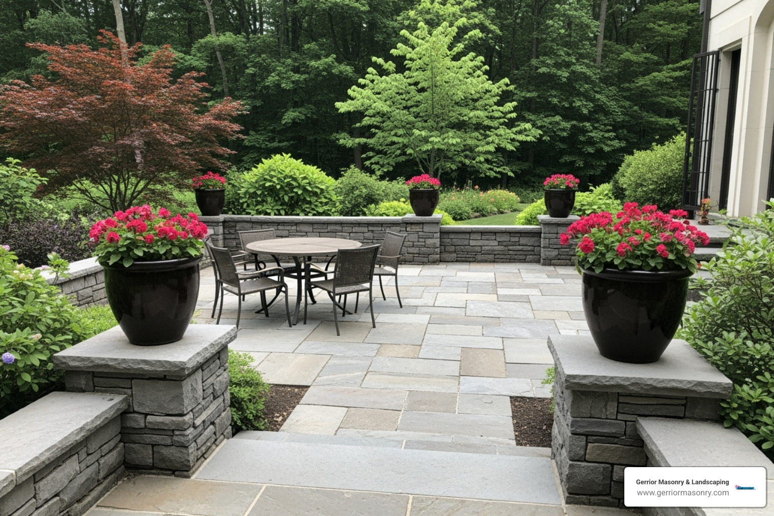 Image of a stone patio and walkway - easy landscape
