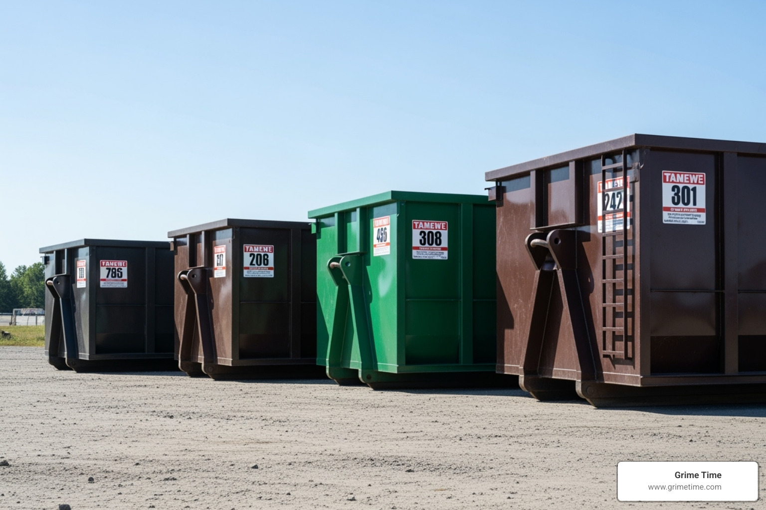 different dumpster sizes side-by-side for comparison - dumpsters for hire