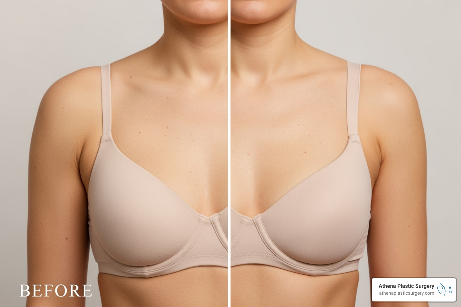 realistic before-and-after results of a non-surgical lift - non surgical breast lift price