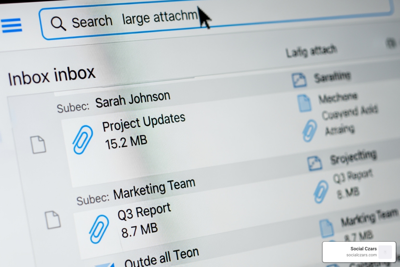 Gmail search using the "has:attachment larger:10m" operator - Clean up Google