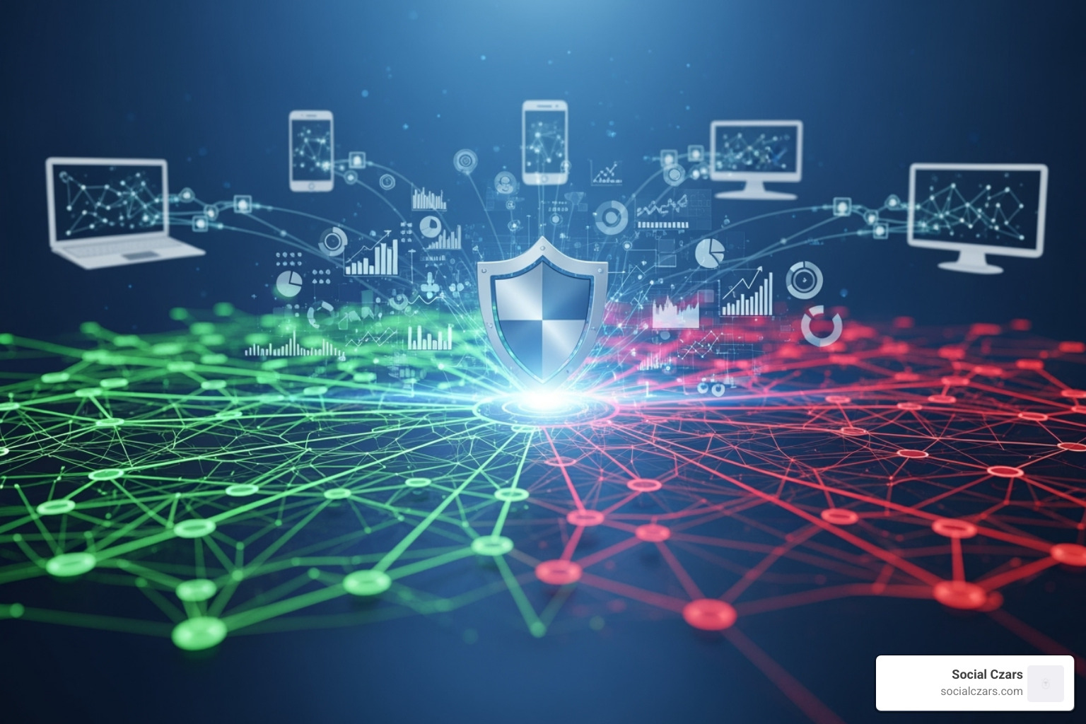 A magnifying glass over a computer screen showing search results, with some results highlighted as negative and others as positive - Online reputation solutions